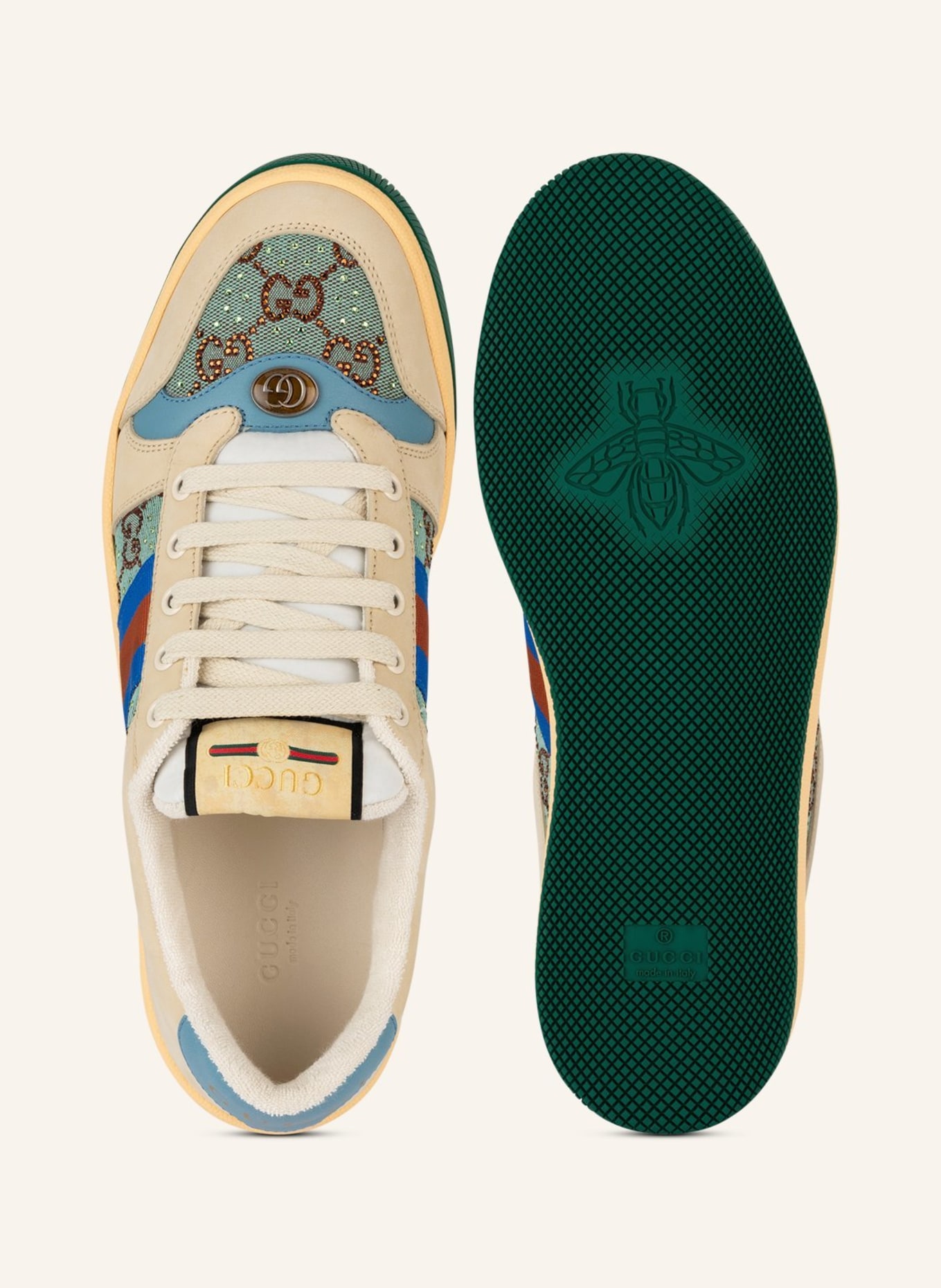 GUCCI Sneakers SCREENER with decorative gem trim, Color: 4983 AZU-BRO/D.MI/S.B/B.S (Image 5)