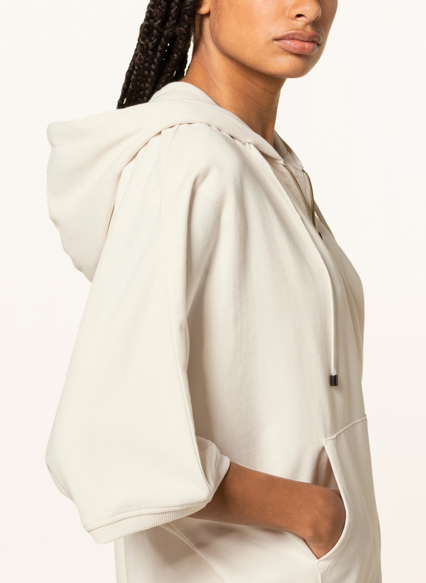 Juvia Sweat jacket with 3/4 sleeves, Color: CREAM (Image 5)