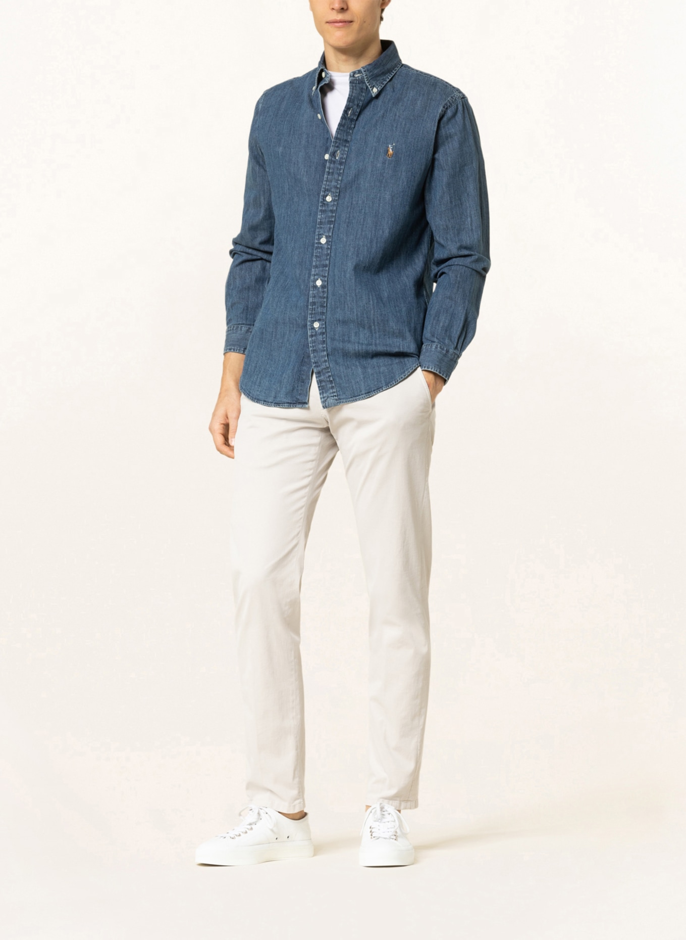 POLO RALPH LAUREN Koszula jeansowa custom fit, Kolor: NIEBIESKI (Obrazek 2)