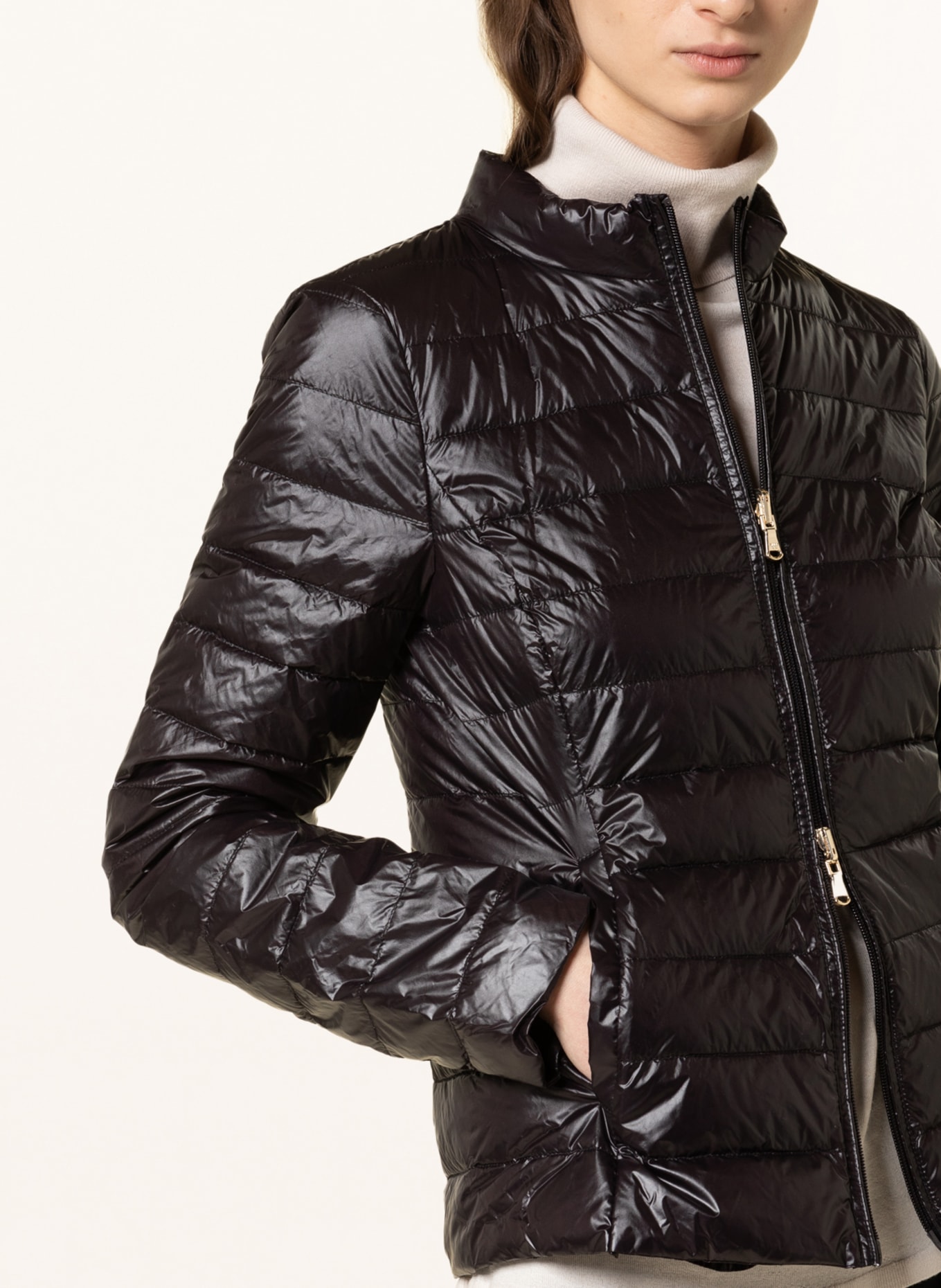 PATRIZIA PEPE Lightweight down jacket, reversible, Color: BLACK (Image 4)