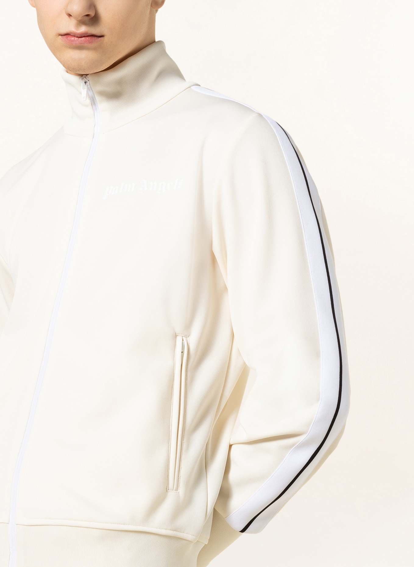 Palm Angels Training jacket with tuxedo stripe , Color: WHITE/ BLACK/ ECRU (Image 4)