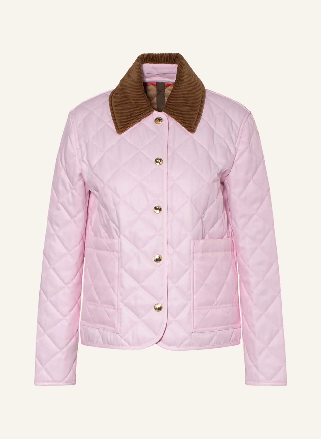 BURBERRY Quilted jacket DRANEFELD, Color: LIGHT BROWN/ PINK (Image 1)