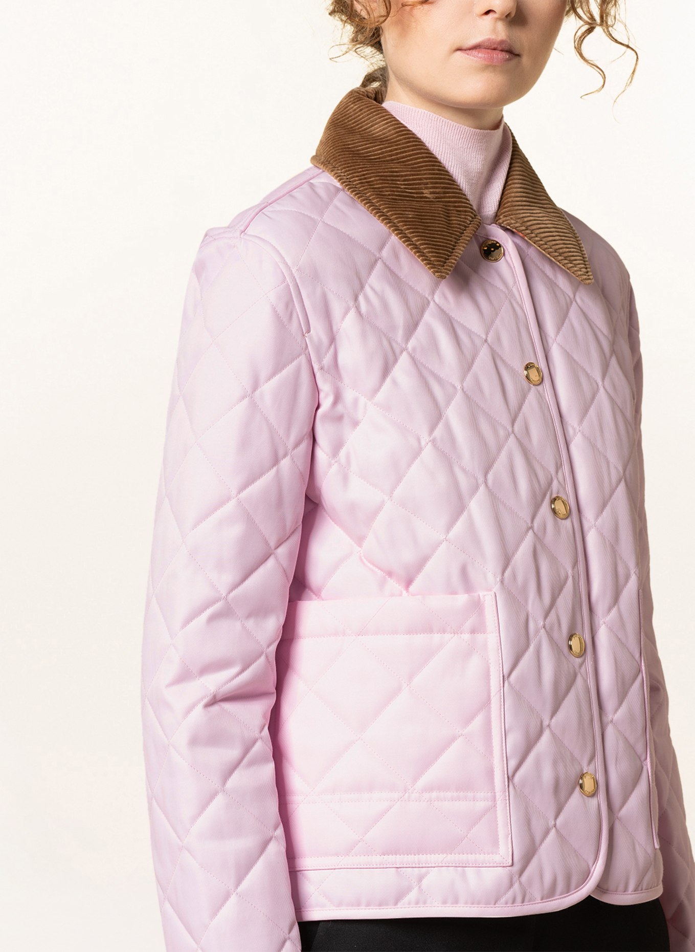 BURBERRY Quilted jacket DRANEFELD, Color: LIGHT BROWN/ PINK (Image 4)