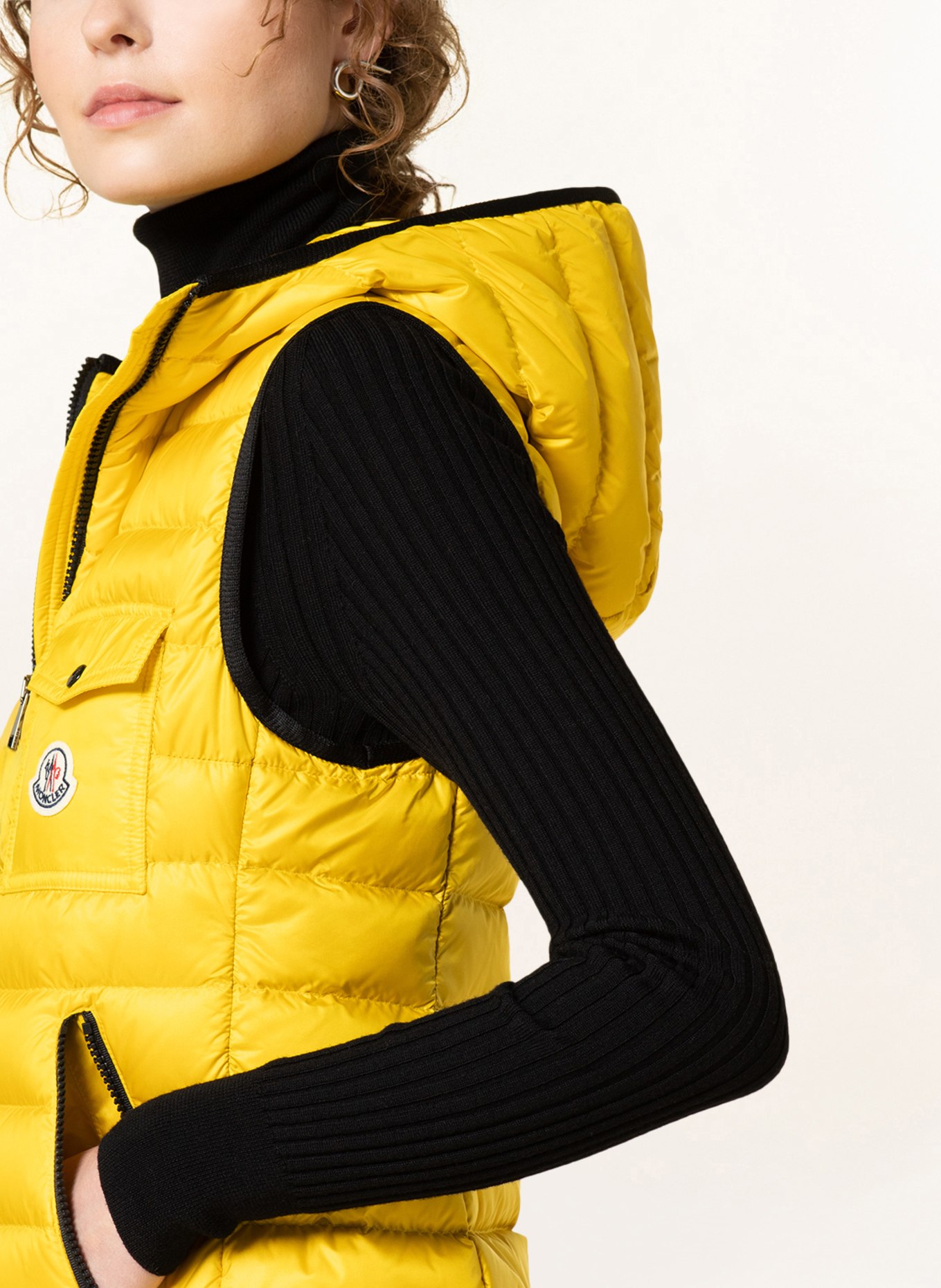 MONCLER Down vest GLYCO, Color: YELLOW/ BLACK (Image 5)
