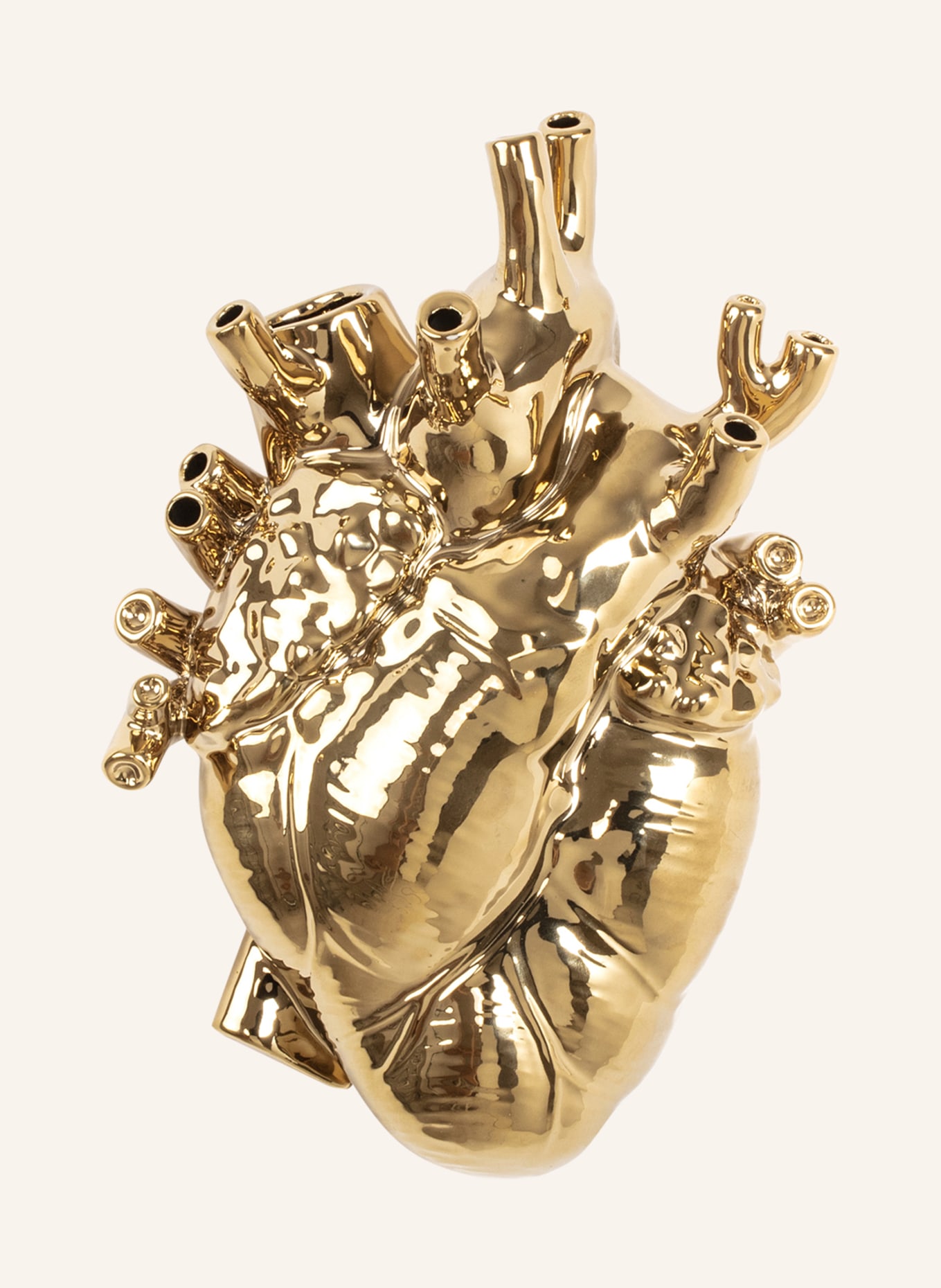 SELETTI Vase HEART, Farbe: GOLD (Bild 1)