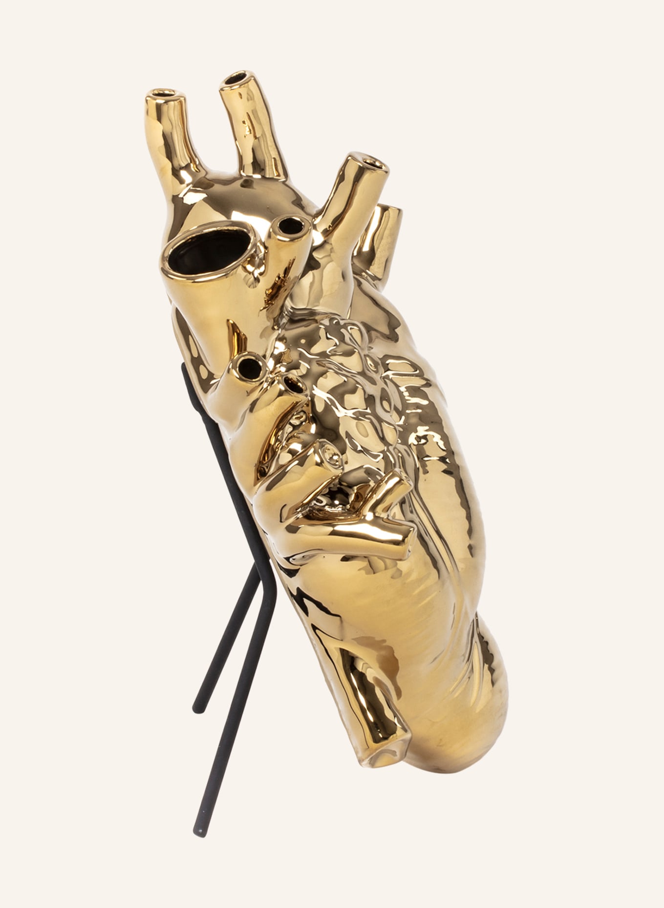 SELETTI Vase HEART, Color: GOLD (Image 3)