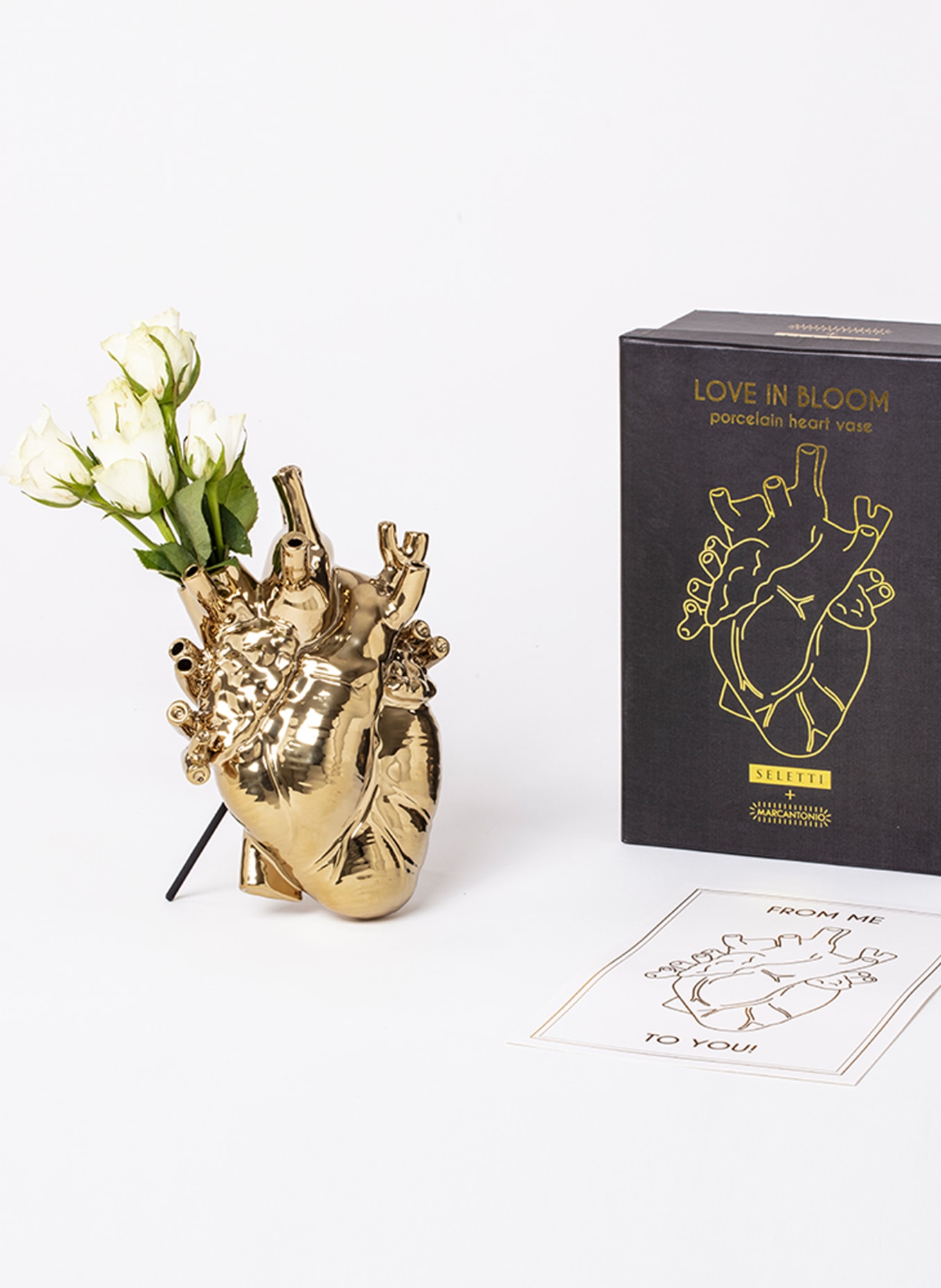 SELETTI Vase HEART, Farbe: GOLD (Bild 4)