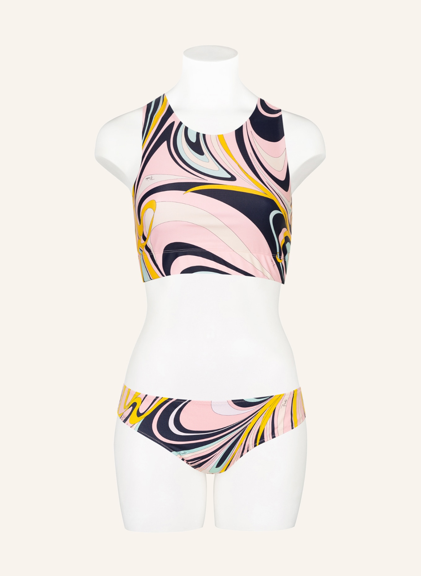 PUCCI Bustier-Bikini-Top, Farbe: HELLROSA/ DUNKELBLAU/ MINT (Bild 2)