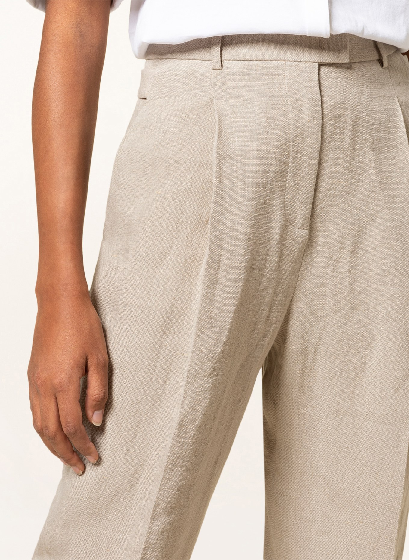 FABIANA FILIPPI Linen pants, Color: LIGHT GRAY/ BEIGE (Image 5)