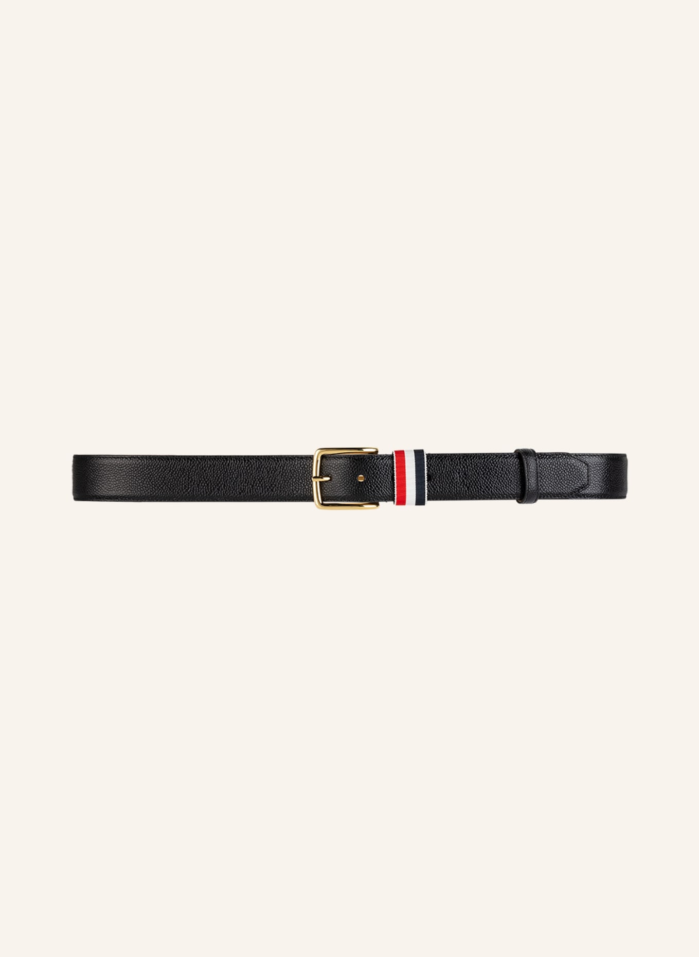 THOM BROWNE. Leather belt, Color: BLACK (Image 2)