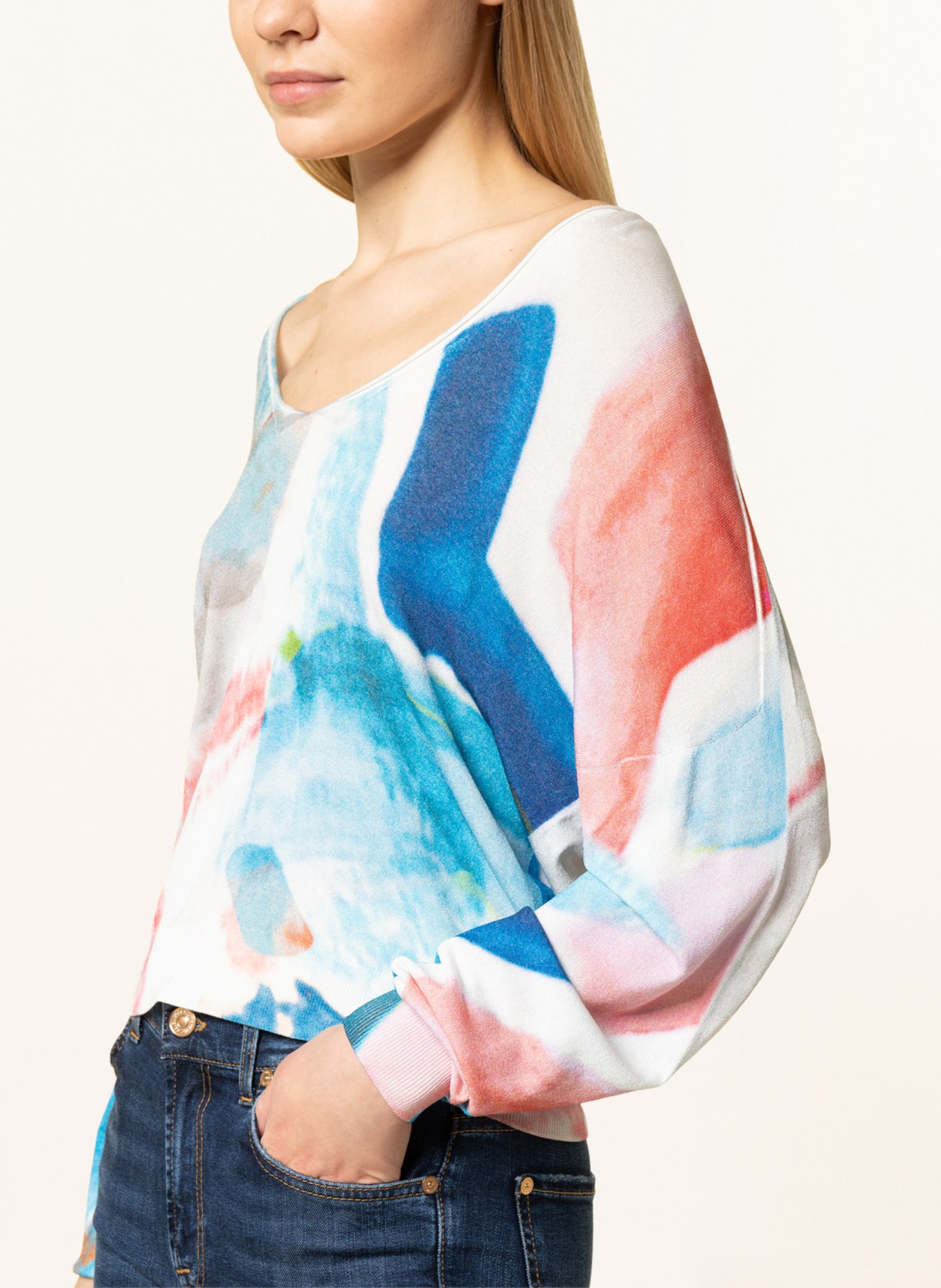 EMPORIO ARMANI Sweater, Color: WHITE/ BLUE/ LIGHT RED (Image 4)