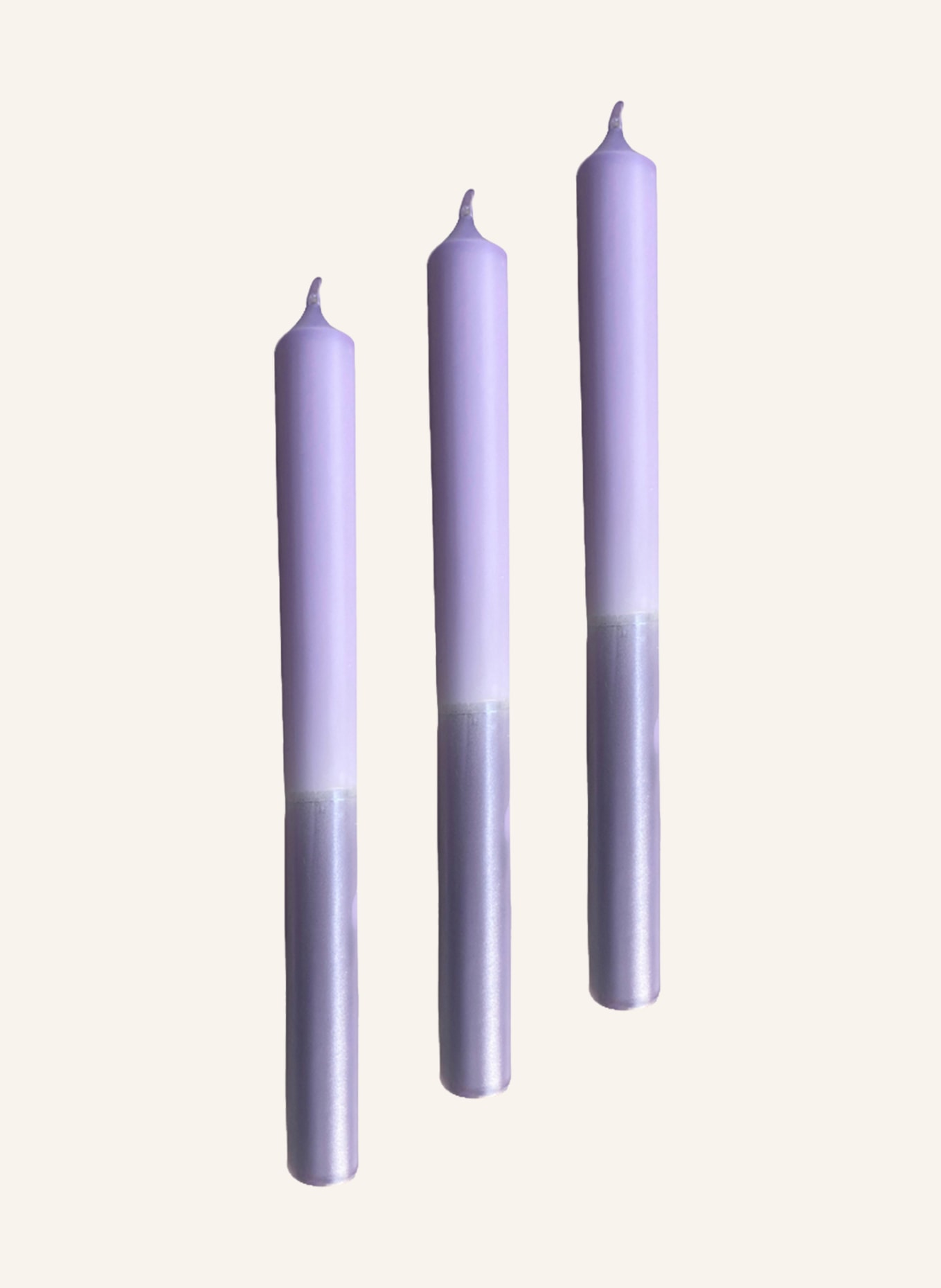 Candy Candle Set of 3 taper candles MAGICAL MACAROON, Color: LIGHT PURPLE/ DARK PURPLE (Image 1)