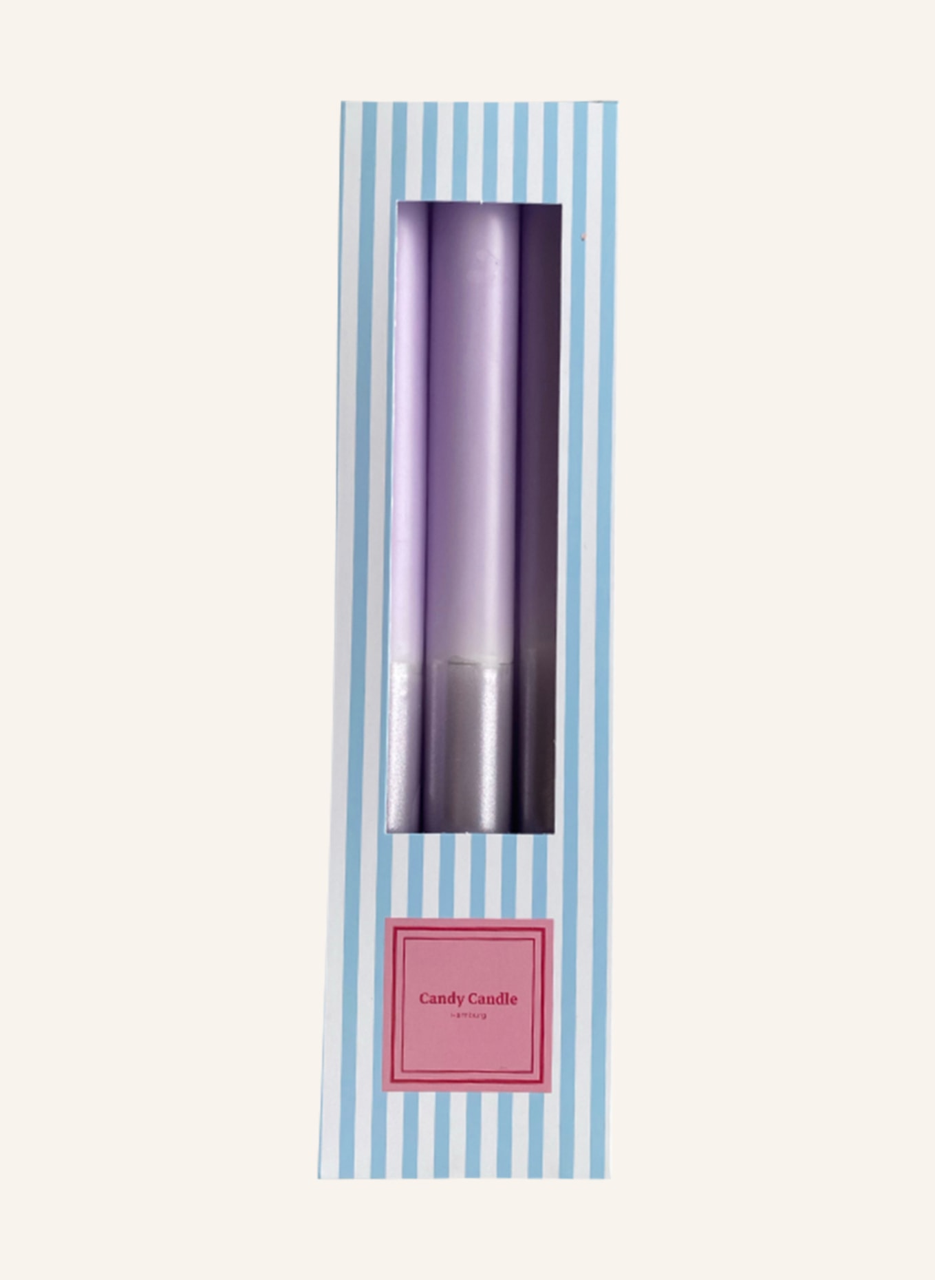 Candy Candle Set of 3 taper candles MAGICAL MACAROON, Color: LIGHT PURPLE/ DARK PURPLE (Image 2)