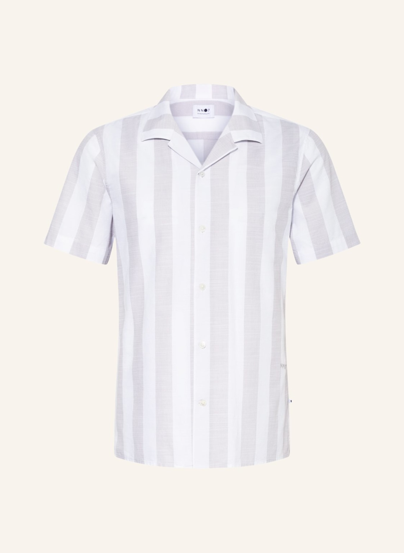 NN.07 Resorthemd MIYAGI Regular Fit, Farbe: WEISS/ GRAU (Bild 1)