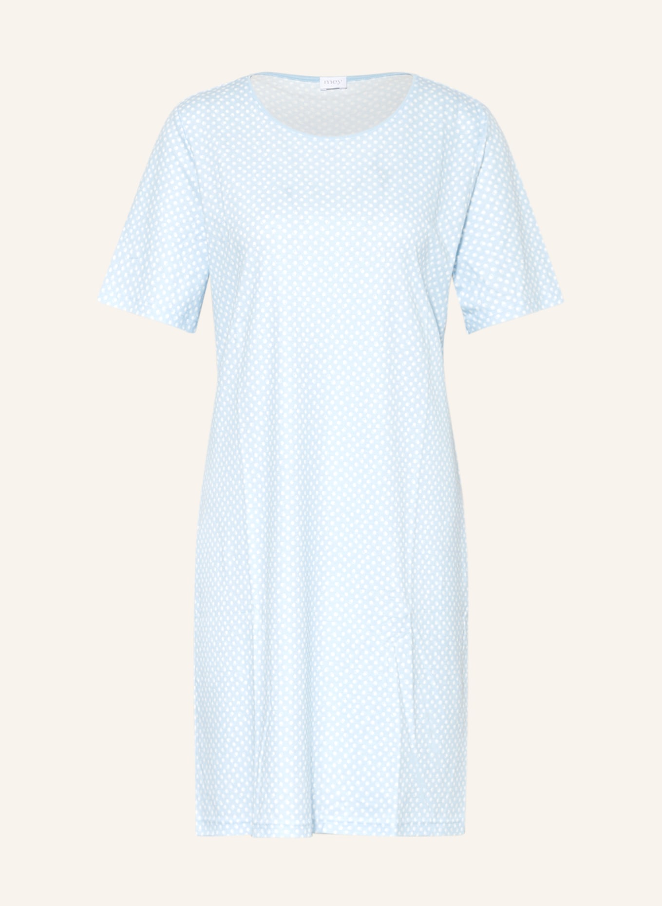 mey Nightgown series EMELIE, Color: WHITE/ LIGHT BLUE (Image 1)