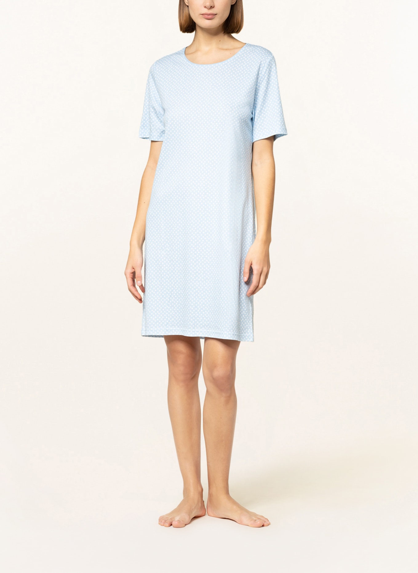 mey Nightgown series EMELIE, Color: WHITE/ LIGHT BLUE (Image 2)