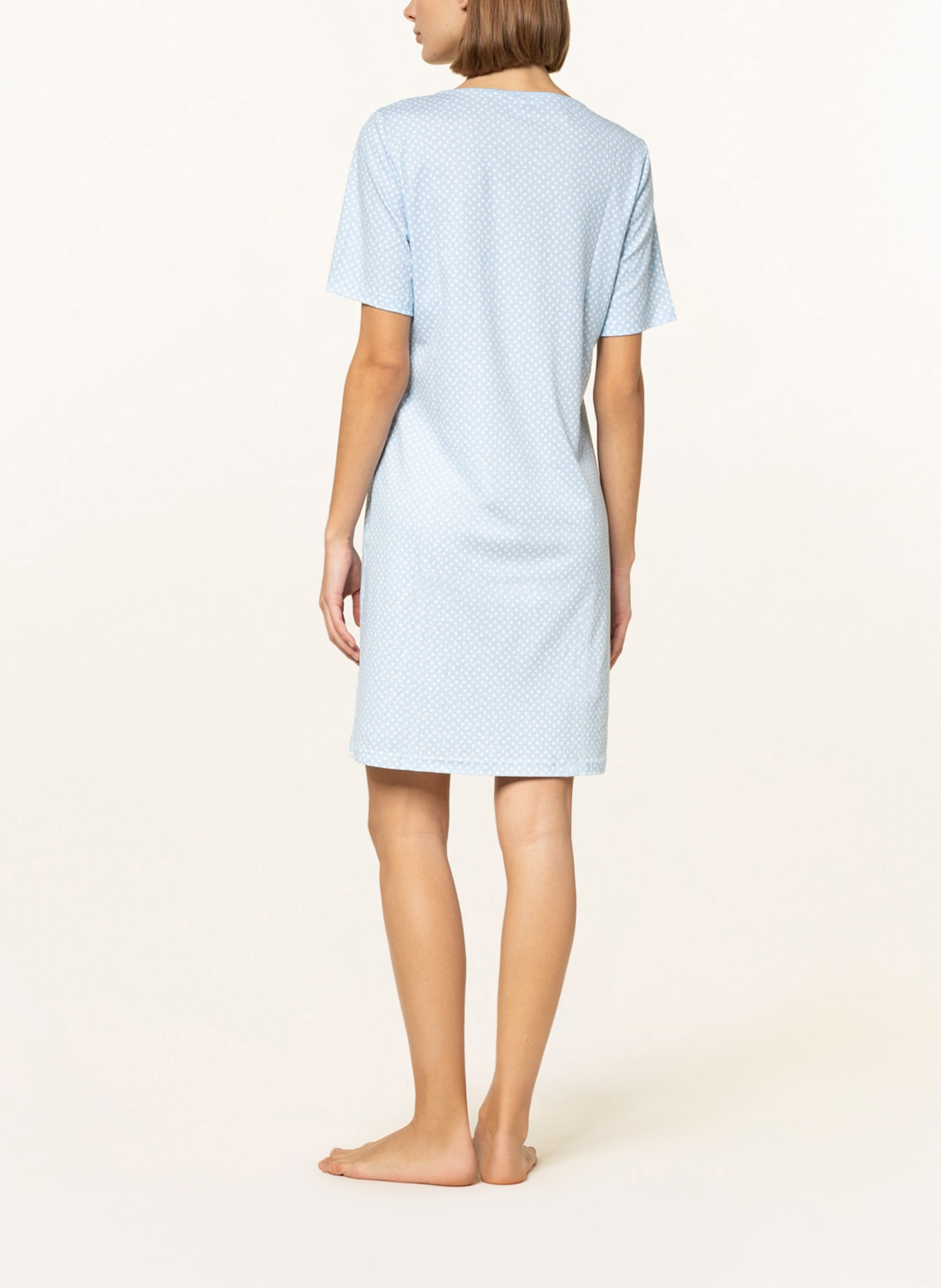 mey Nightgown series EMELIE, Color: WHITE/ LIGHT BLUE (Image 3)
