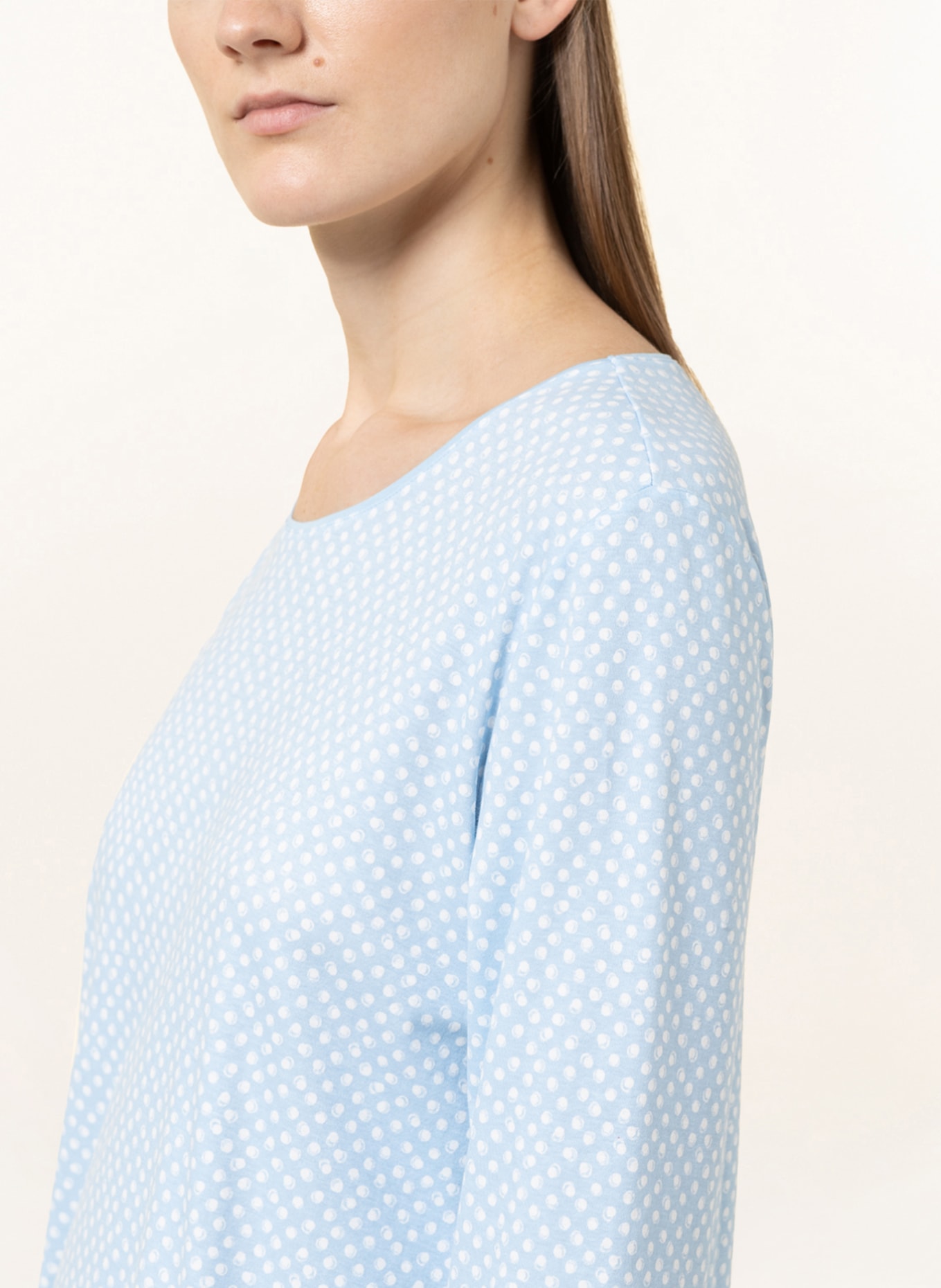 mey 7/8 pajamas series EMELIE with 3/4 sleeves, Color: LIGHT BLUE/ WHITE (Image 4)