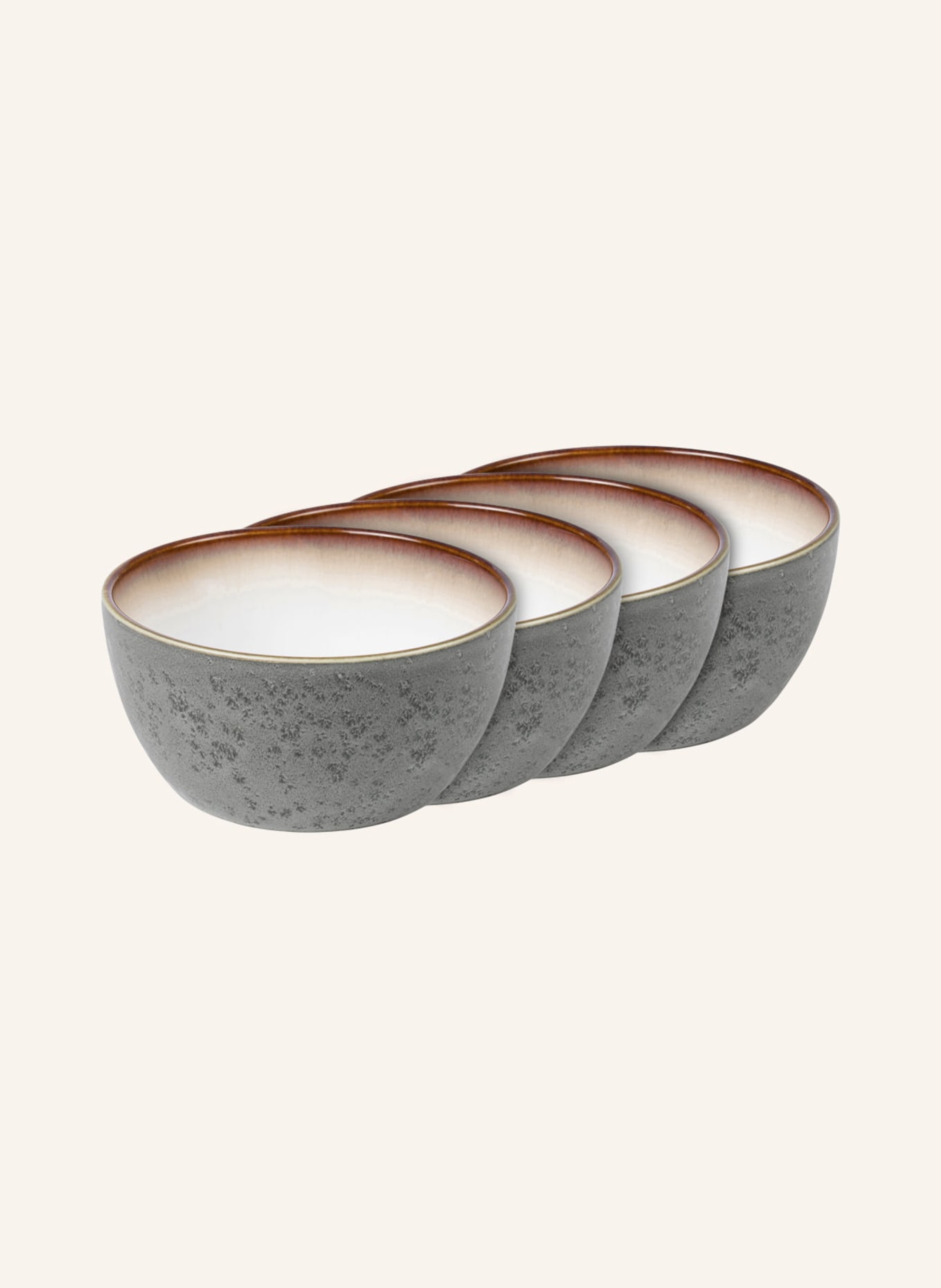 Bitz 4er-Set Suppenschüsseln, Farbe: GRAU/ CREME/ BRAUN (Bild 1)