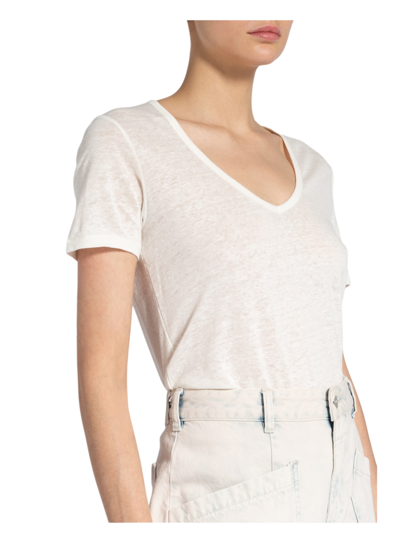 CLOSED T-shirt made of linen, Color: ECRU (Image 4)
