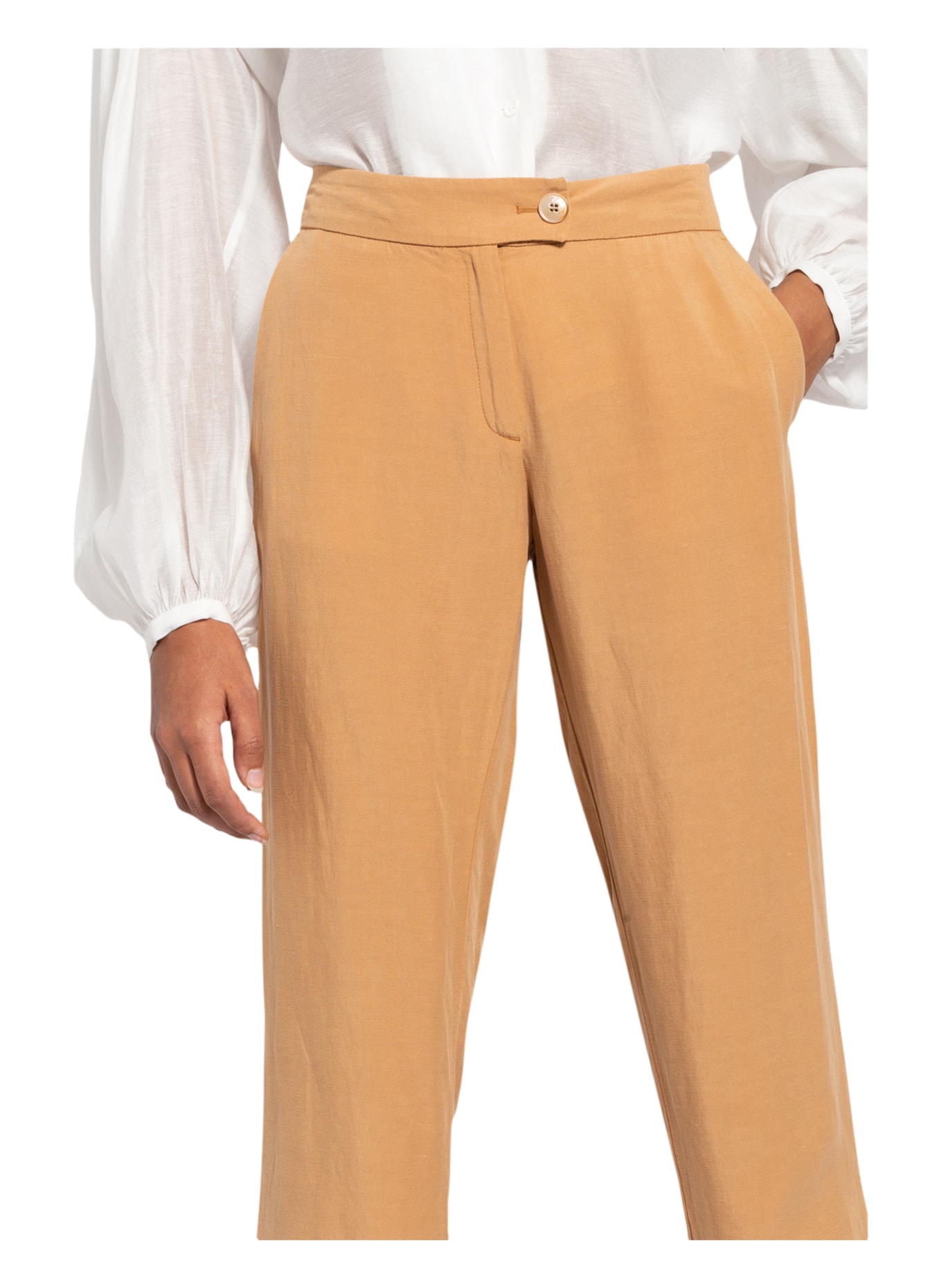 LANIUS Trousers with linen, Color: COGNAC (Image 5)
