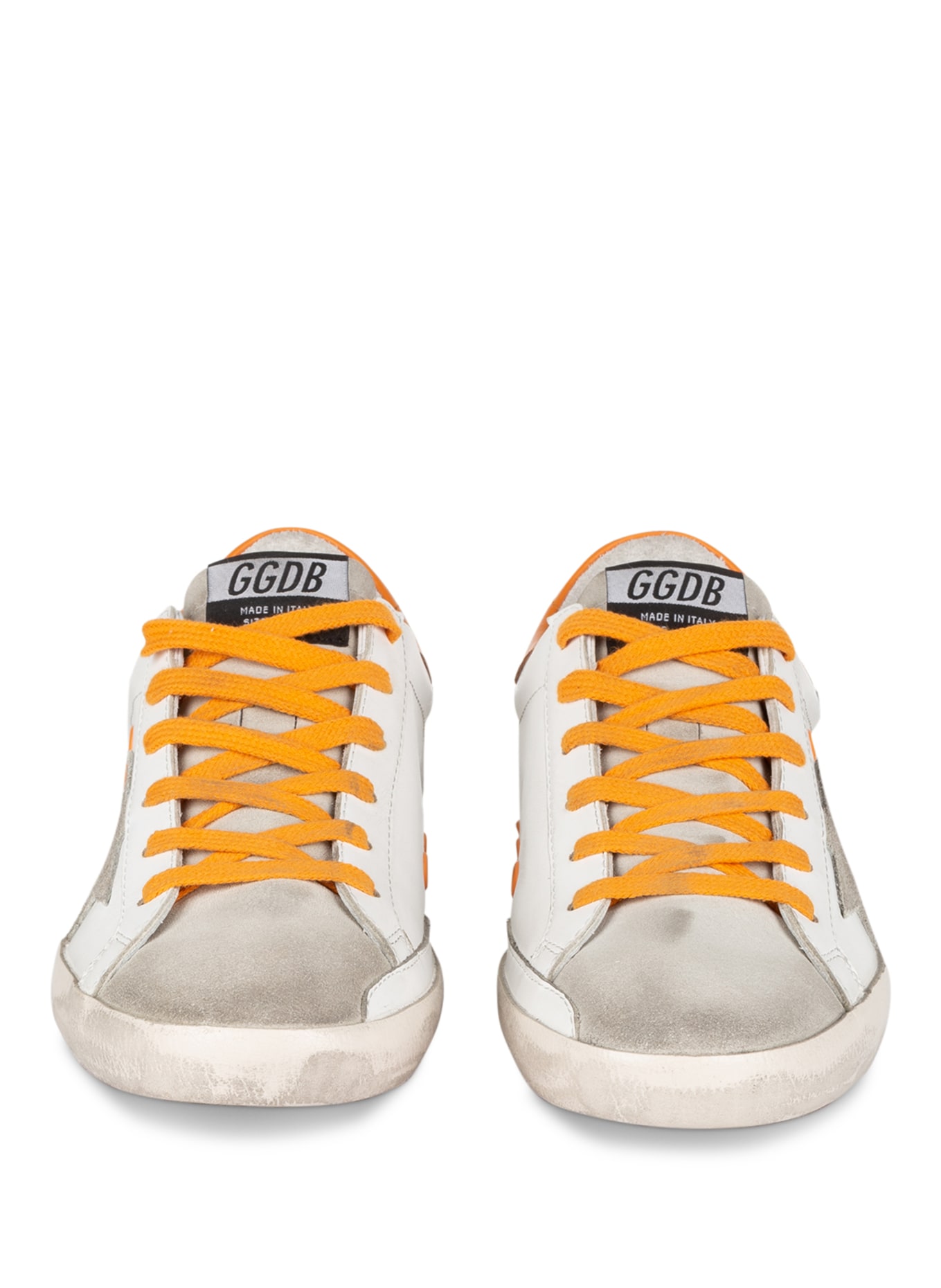 GOLDEN GOOSE Sneaker SUPER-STAR, Farbe: HELLGRAU/ WEISS/ ORANGE (Bild 3)