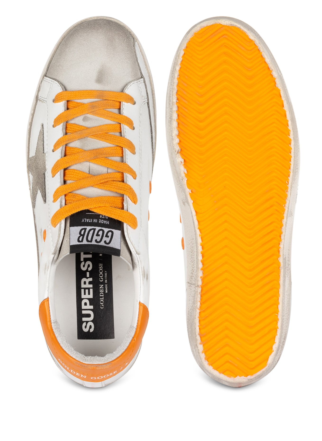 GOLDEN GOOSE Sneaker SUPER-STAR, Farbe: HELLGRAU/ WEISS/ ORANGE (Bild 5)