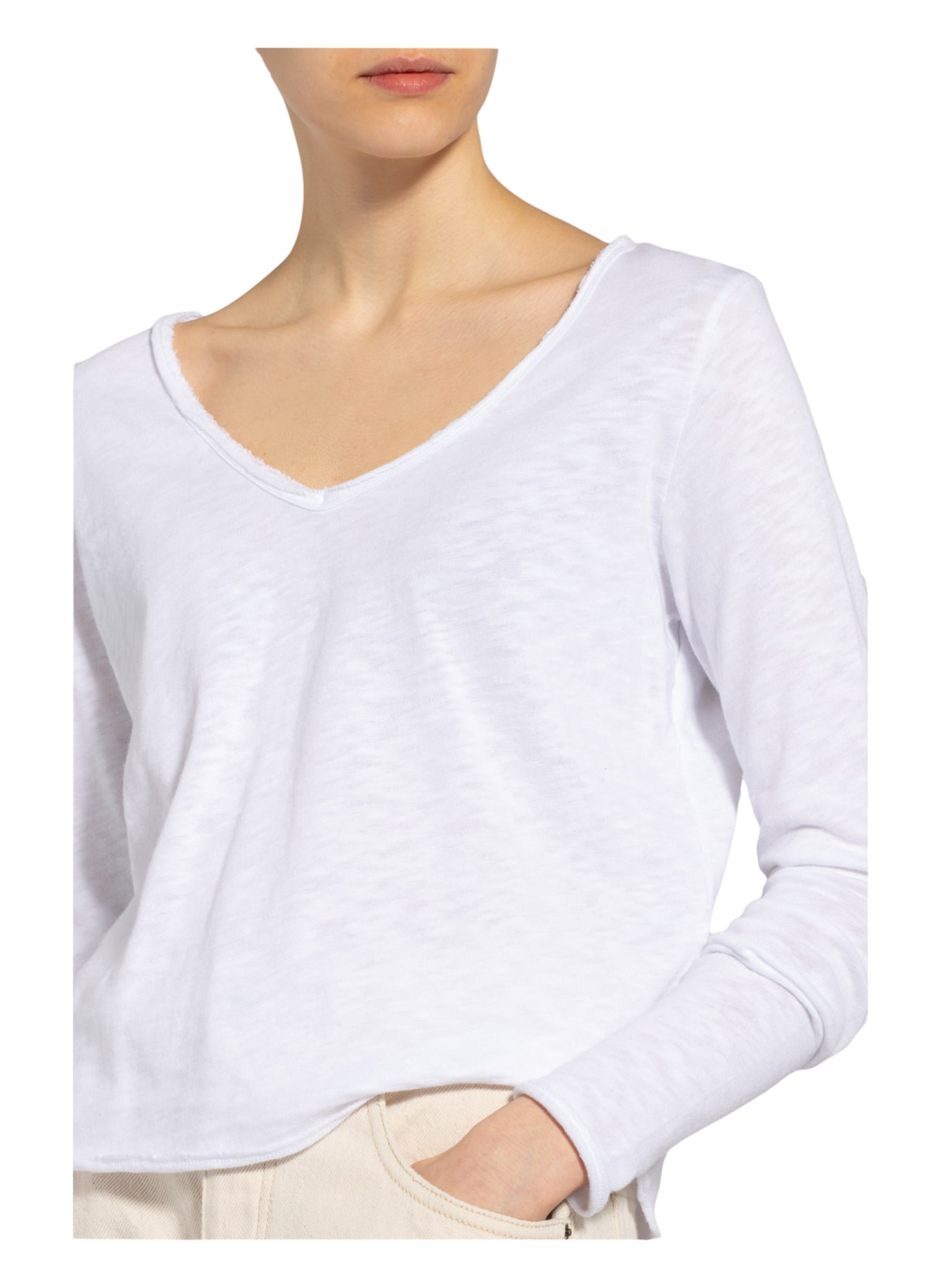 American Vintage Long sleeve shirt CALEB, Color: WHITE (Image 4)