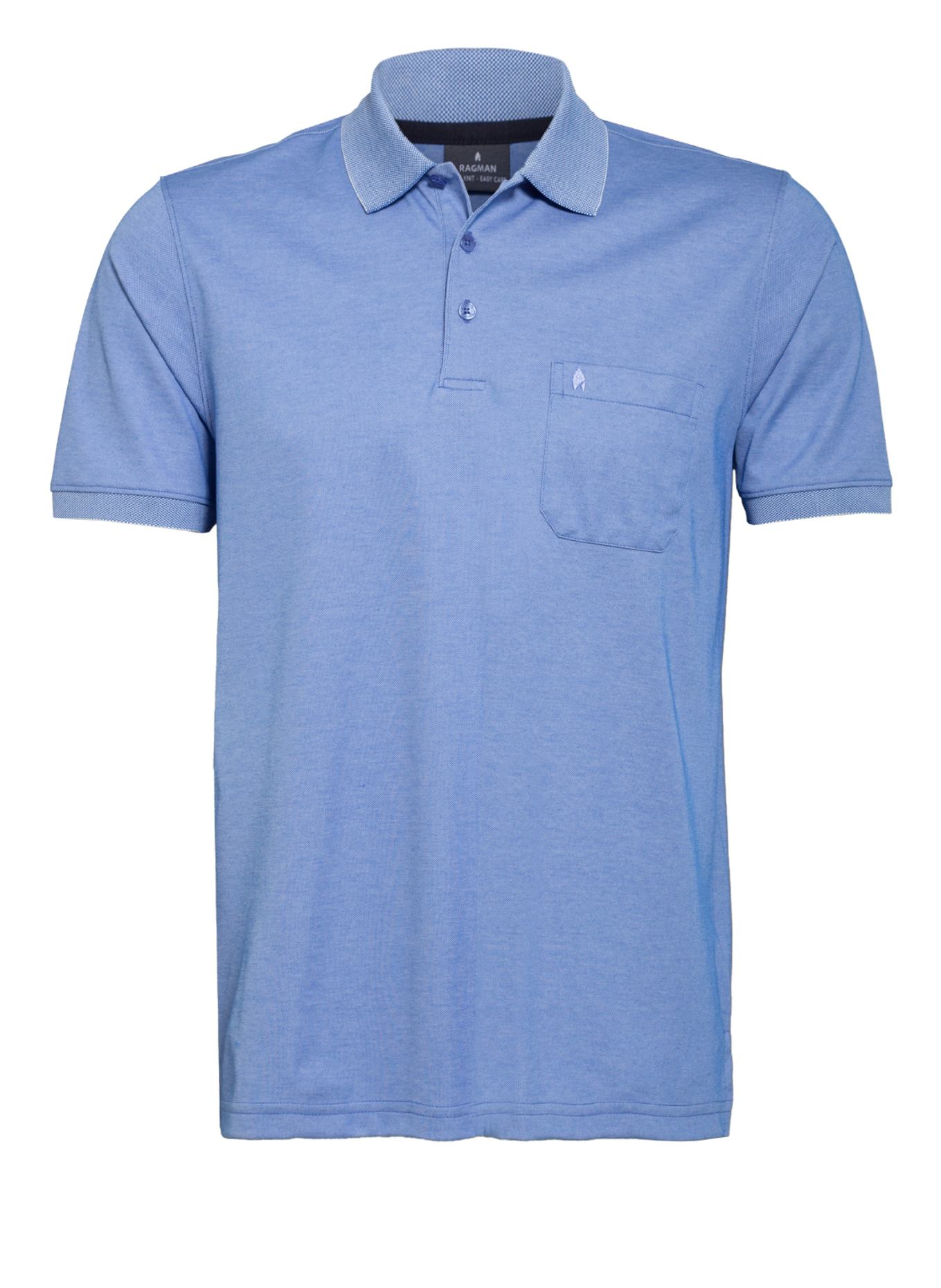 RAGMAN Piqué-Poloshirt: HELLBLAU