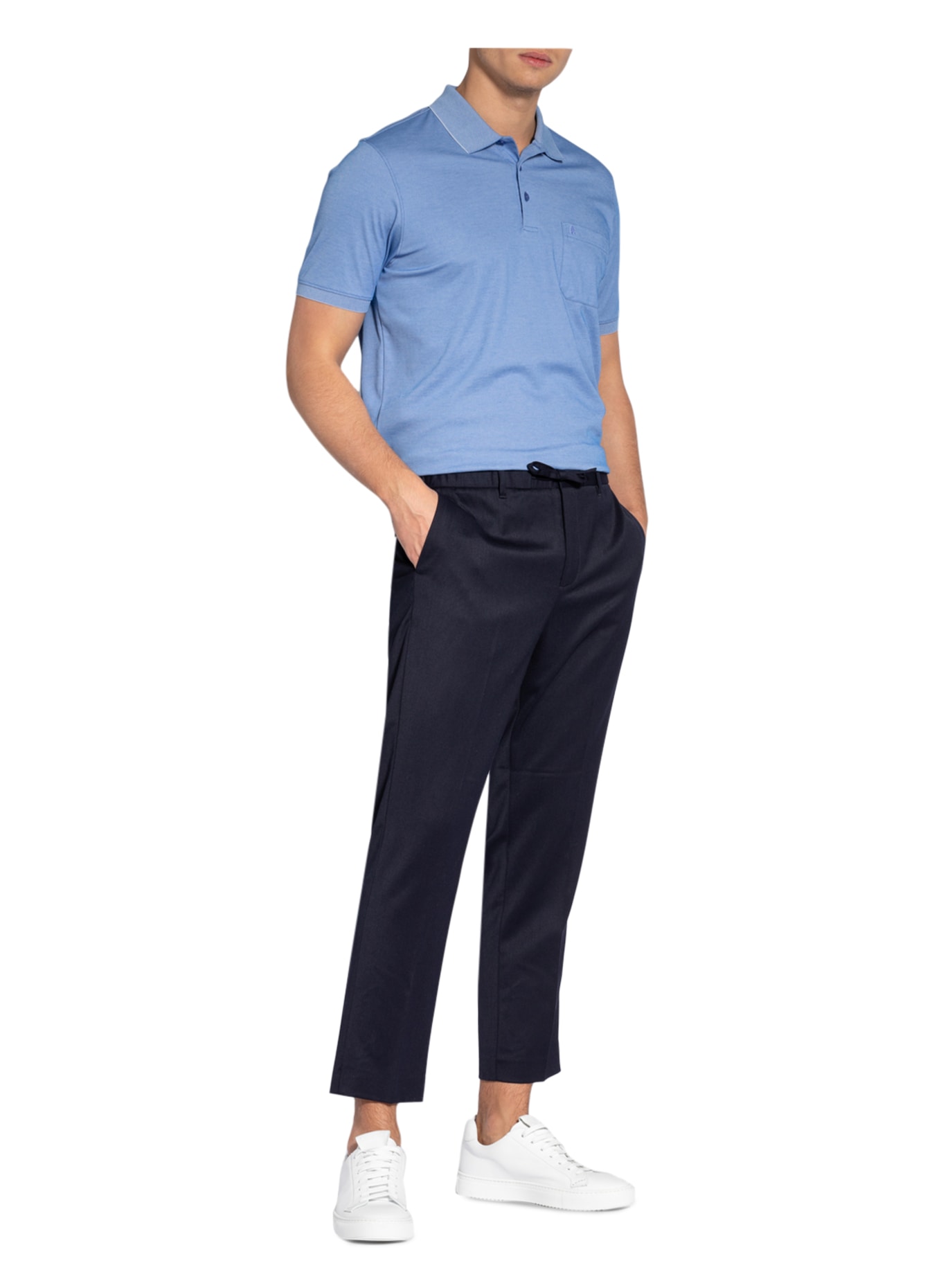 RAGMAN Piqué-Poloshirt: HELLBLAU