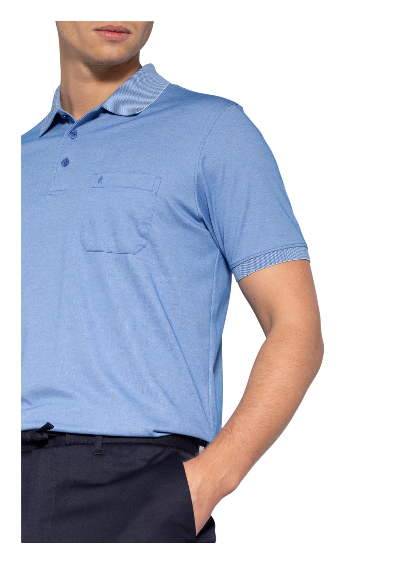 RAGMAN Piqué-Poloshirt: HELLBLAU