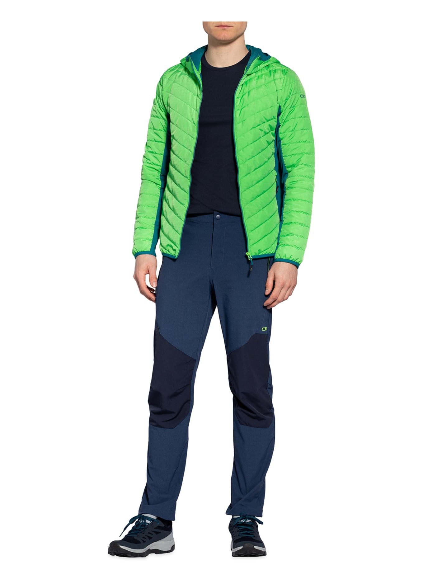 CMP Outdoor trousers with UV protection 40: DARK BLUE / BLUE / NEON GREEN