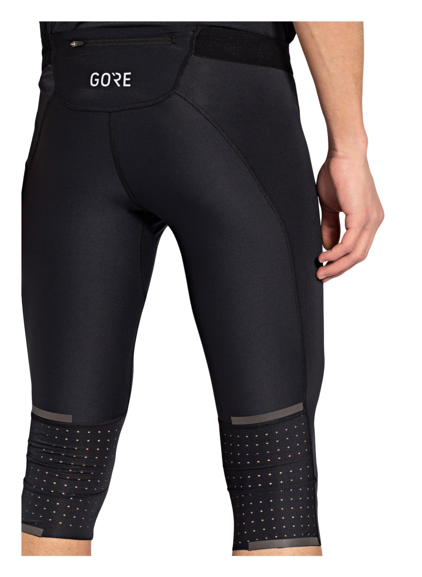 GORE RUNNING WEAR 3/4 tights IMPULSE with mesh inserts, Color: BLACK (Image 5)