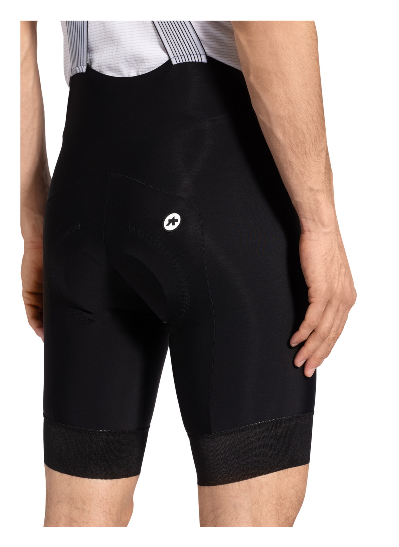 ASSOS Cycling shorts MILLE C2 GTS with padded insert and straps, Color: BLACK/ LIGHT GRAY/ GRAY (Image 5)