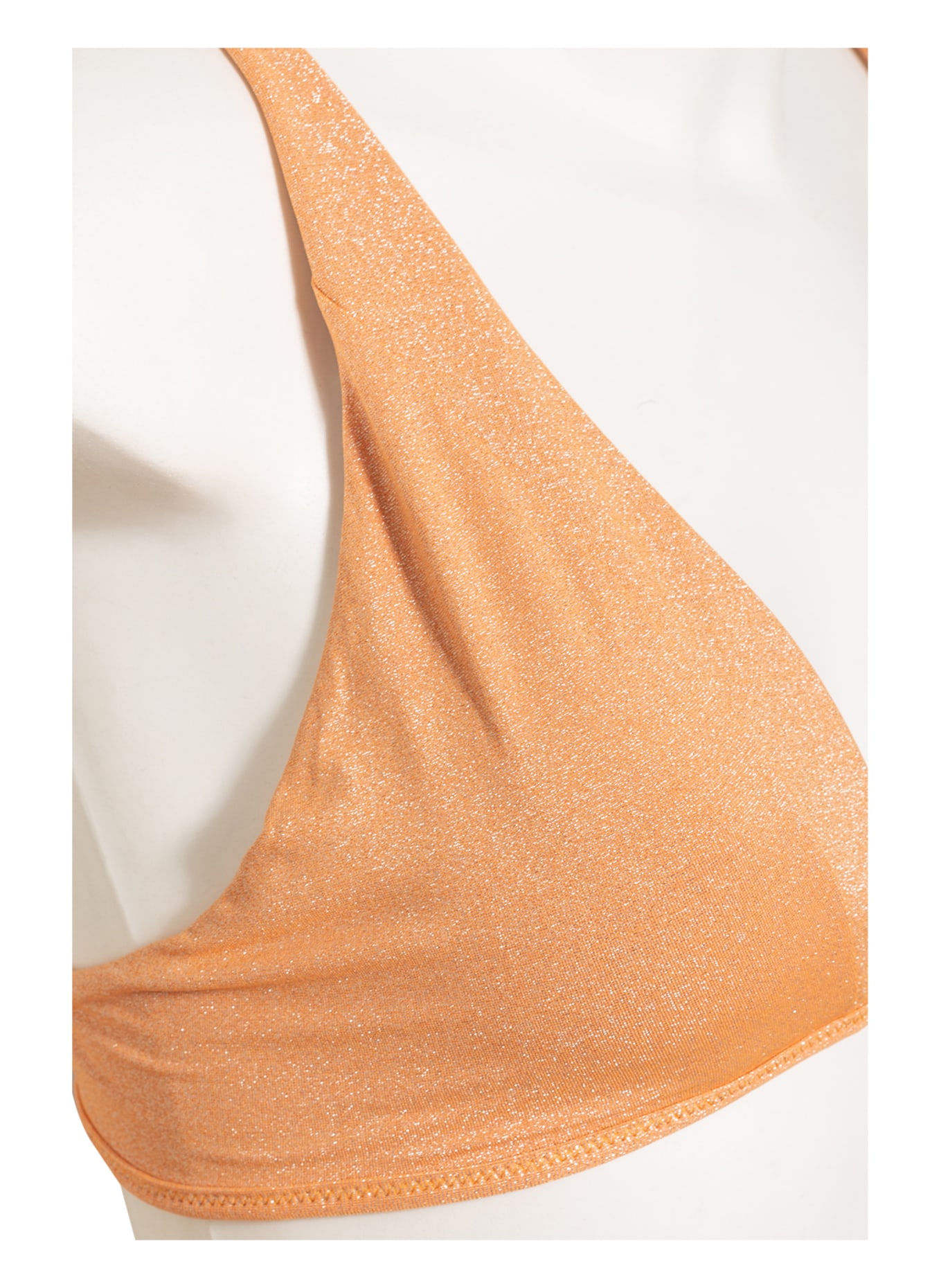 PILYQ Góra od bikini trójkątnego VIBRANT z błyszczącą przędzą , Kolor: JASNOPOMARAŃCZOWY (Obrazek 4)