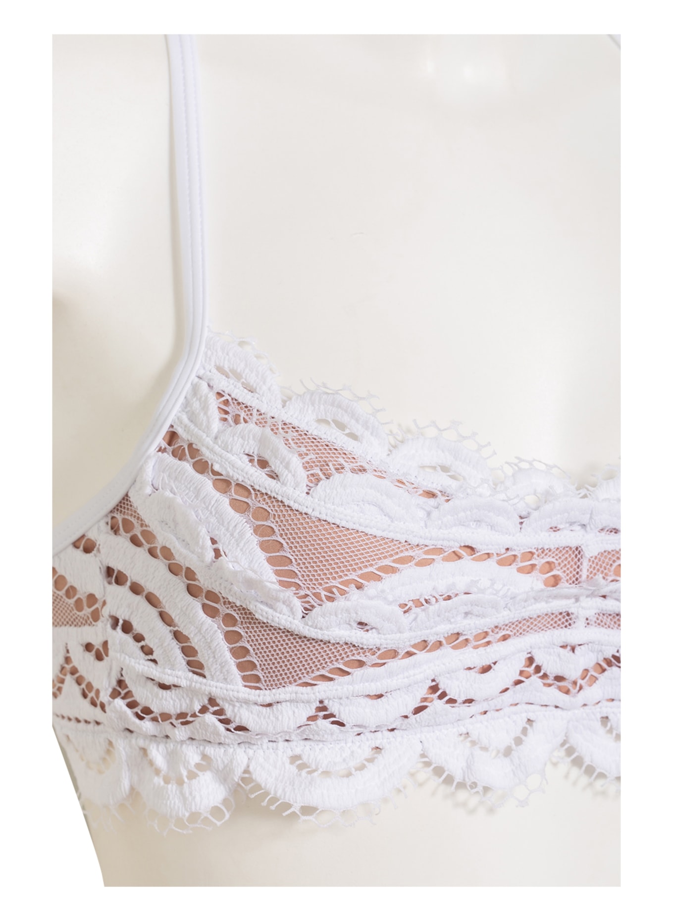 PILYQ Bralette bikini top WATERLILY, Color: WHITE (Image 4)