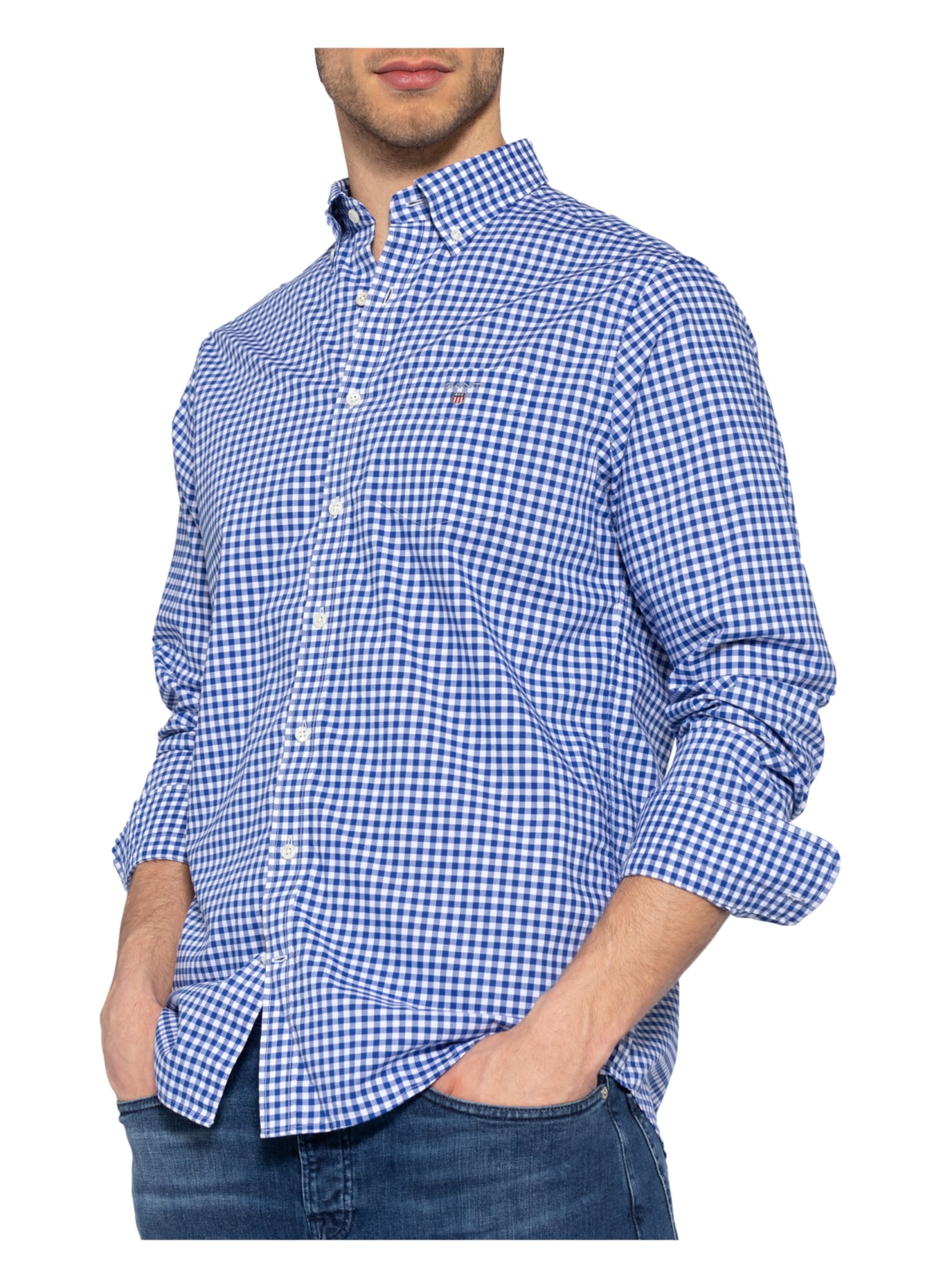 GANT Hemd Regular Fit, Farbe: BLAU/ WEISS (Bild 4)