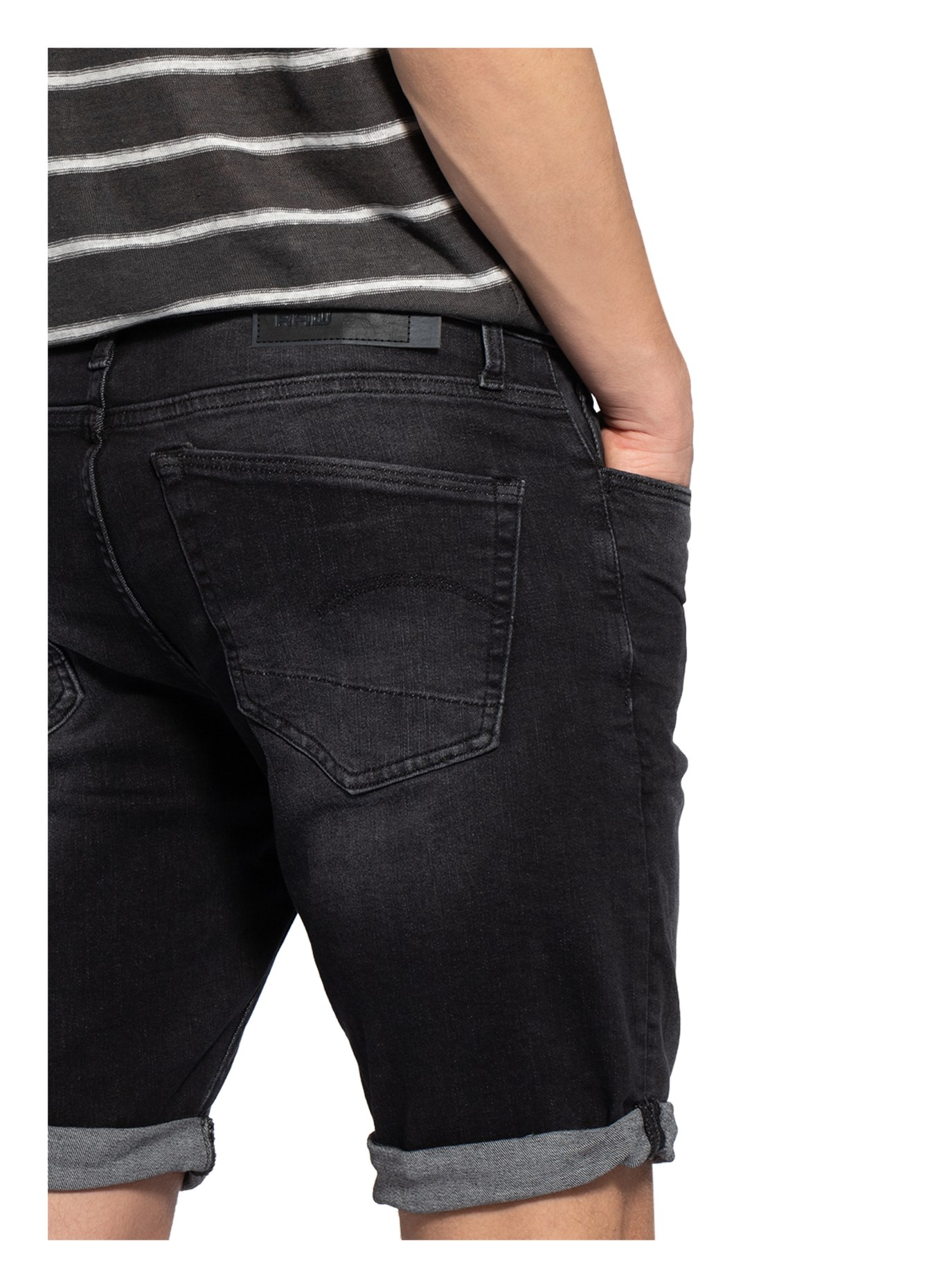 G-Star RAW Denim shorts 3301 slim fit, Color: 9887 Medium Aged Grey (Image 5)
