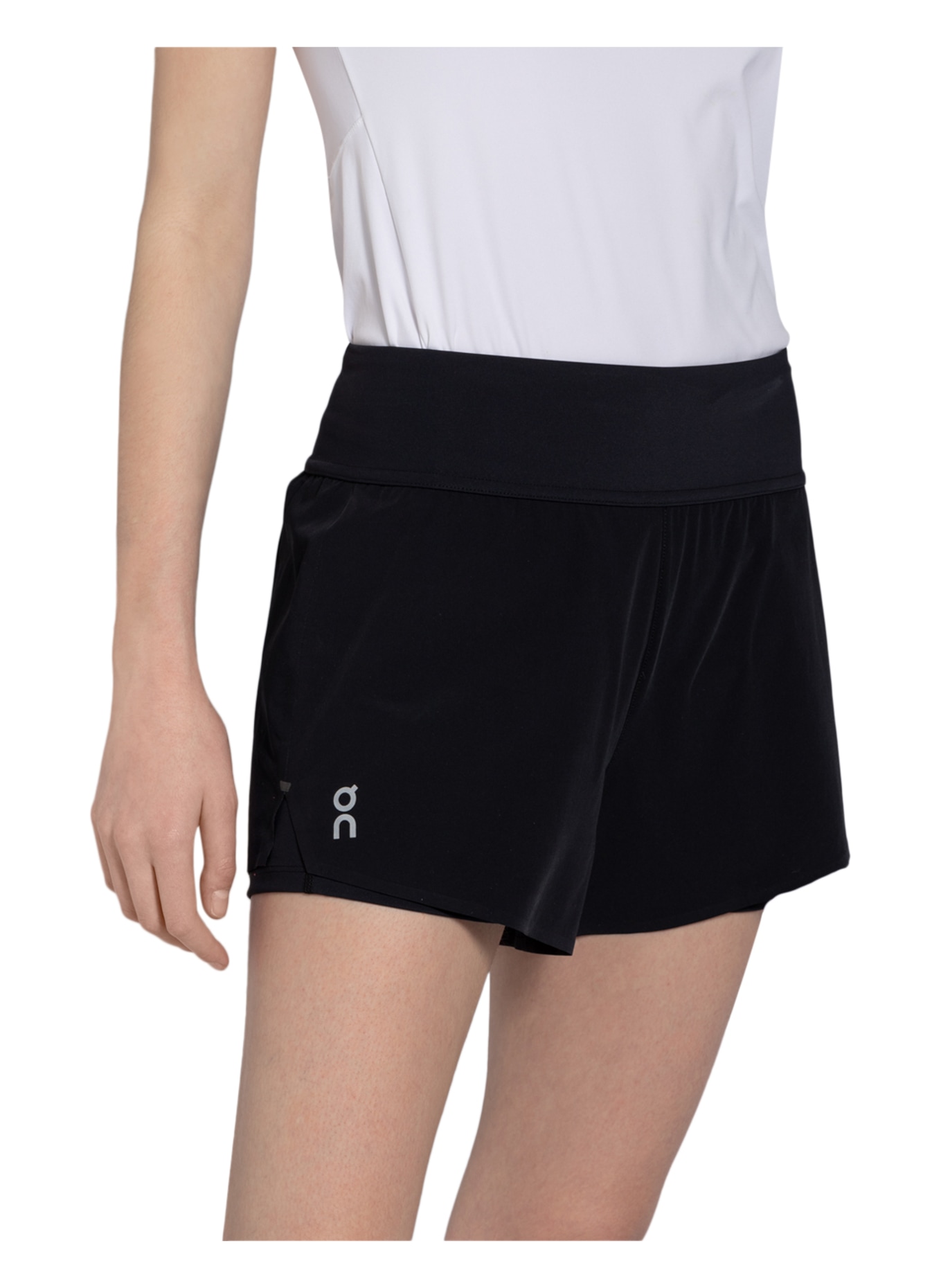 On 2-in-1 running shorts, Color: BLACK (Image 5)