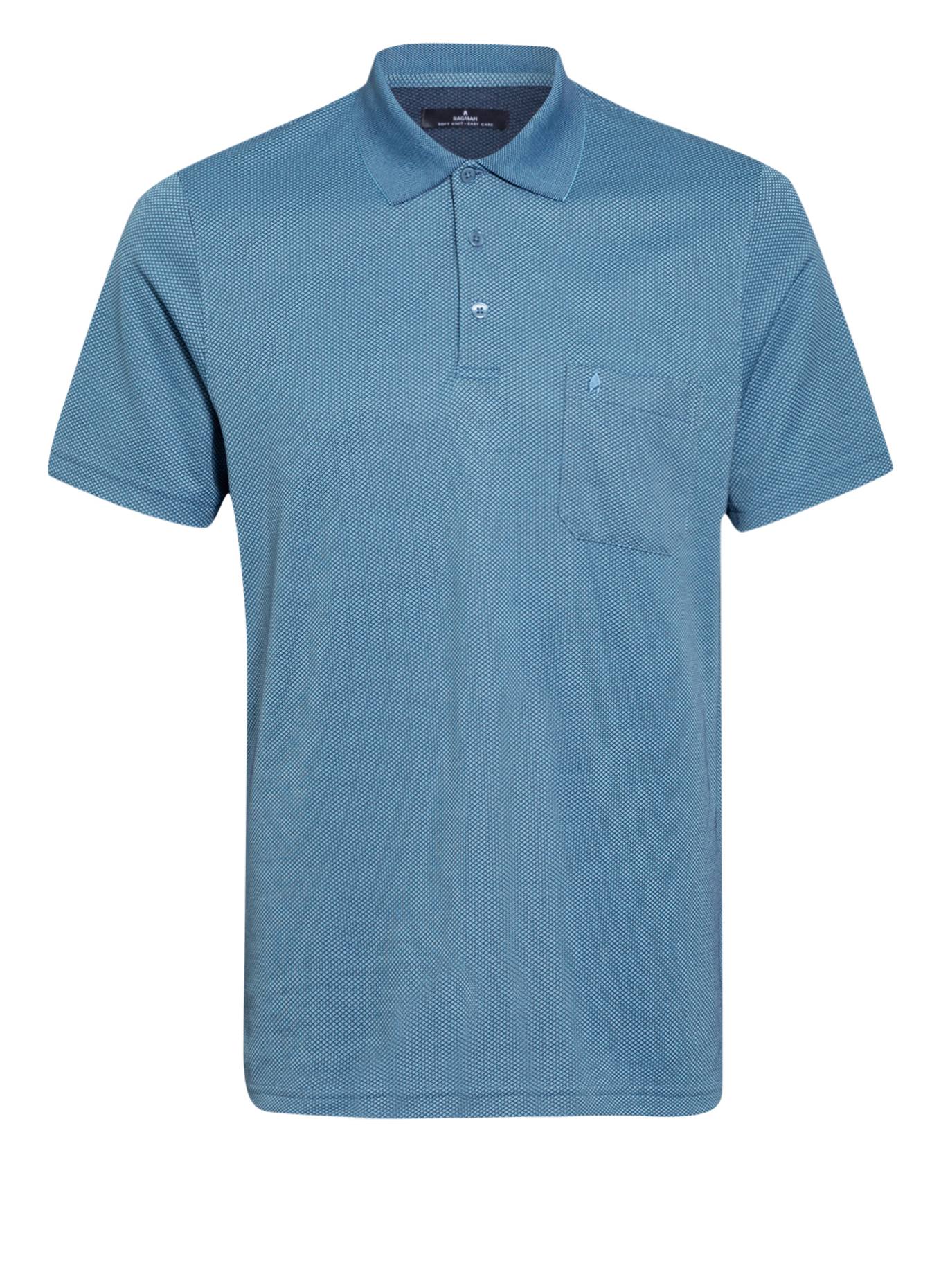 RAGMAN Piqué-Poloshirt: BLAU