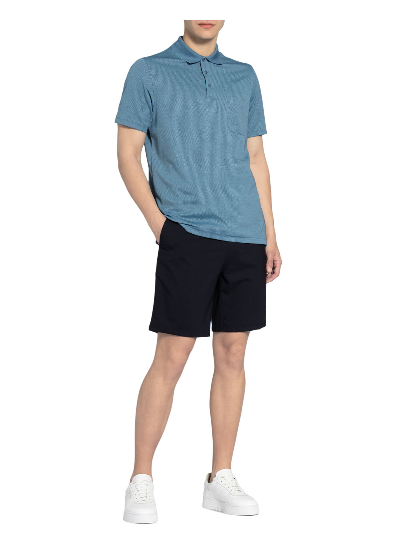 RAGMAN Piqué-Poloshirt: BLAU