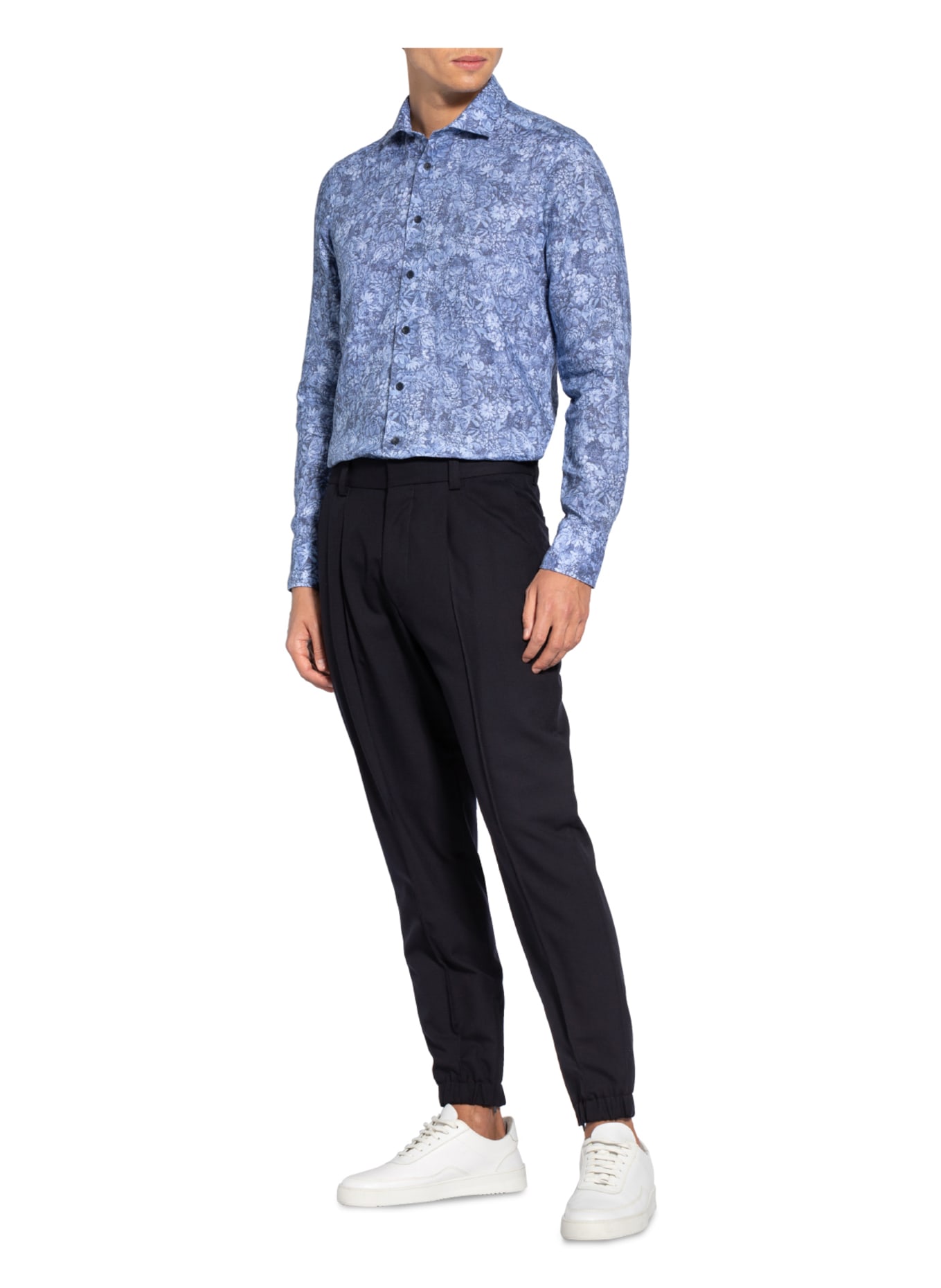 OLYMP SIGNATURE Leinenhemd tailored fit, Farbe: DUNKELGRAU/ HELLBLAU/ WEISS (Bild 2)