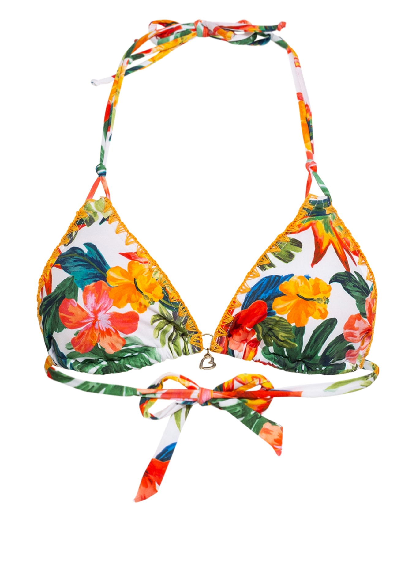 BANANA MOON Triangel-Bikini-Top NUCO, Farbe: WEISS/ ORANGE/ GRÜN (Bild 1)