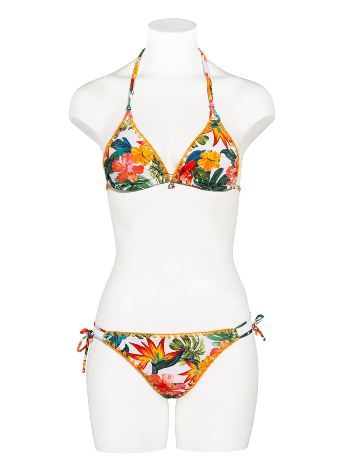 BANANA MOON Triangel-Bikini-Top NUCO, Farbe: WEISS/ ORANGE/ GRÜN (Bild 2)