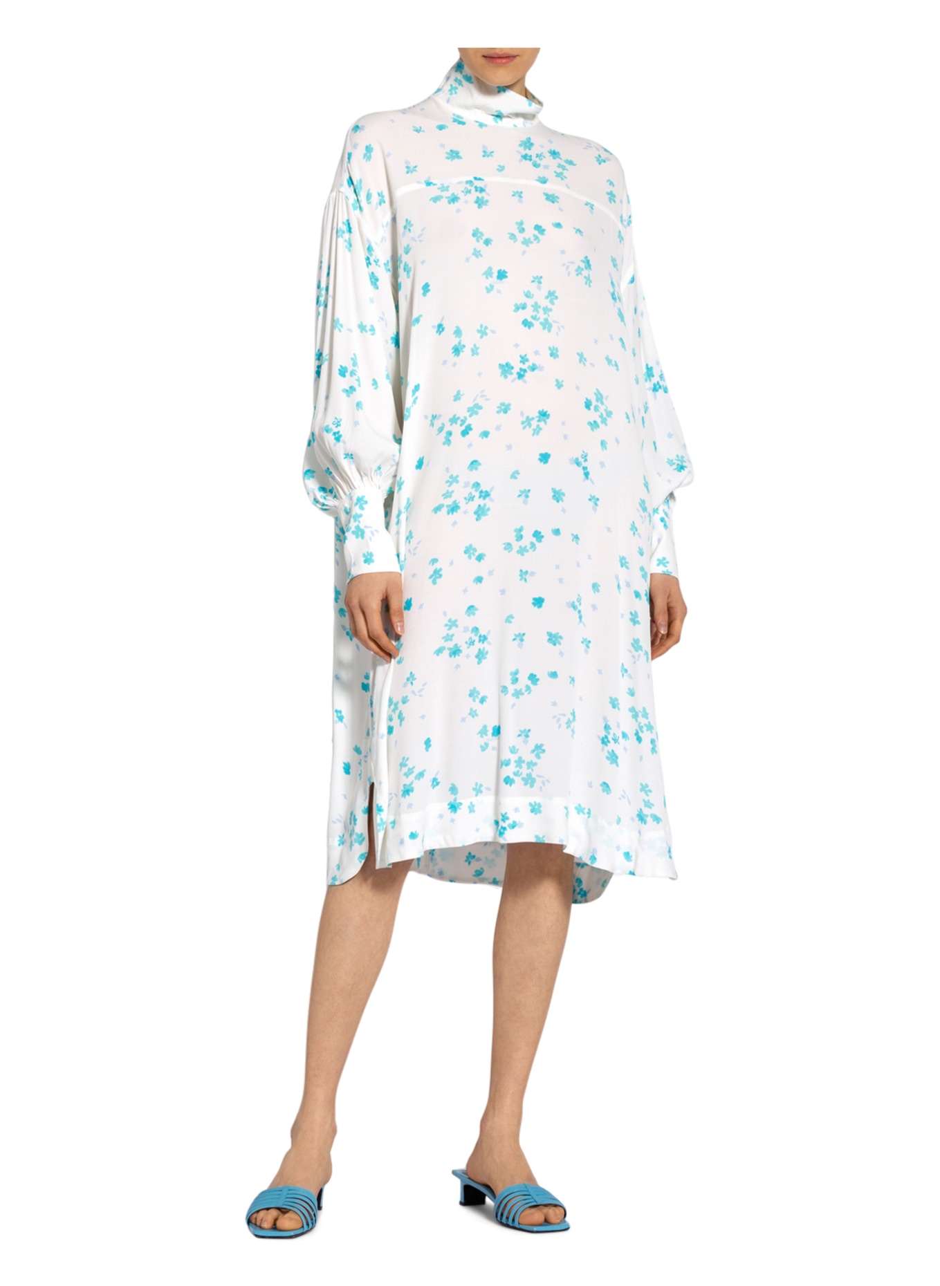 GANNI Oversized dress, Color: WHITE/ LIGHT BLUE (Image 2)