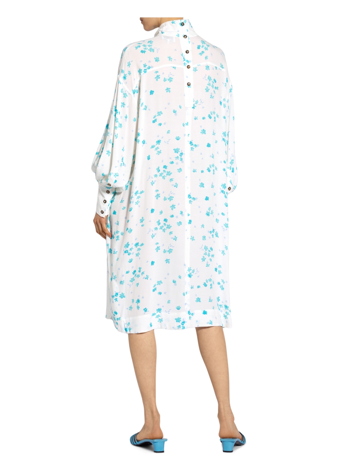 GANNI Oversized dress, Color: WHITE/ LIGHT BLUE (Image 3)