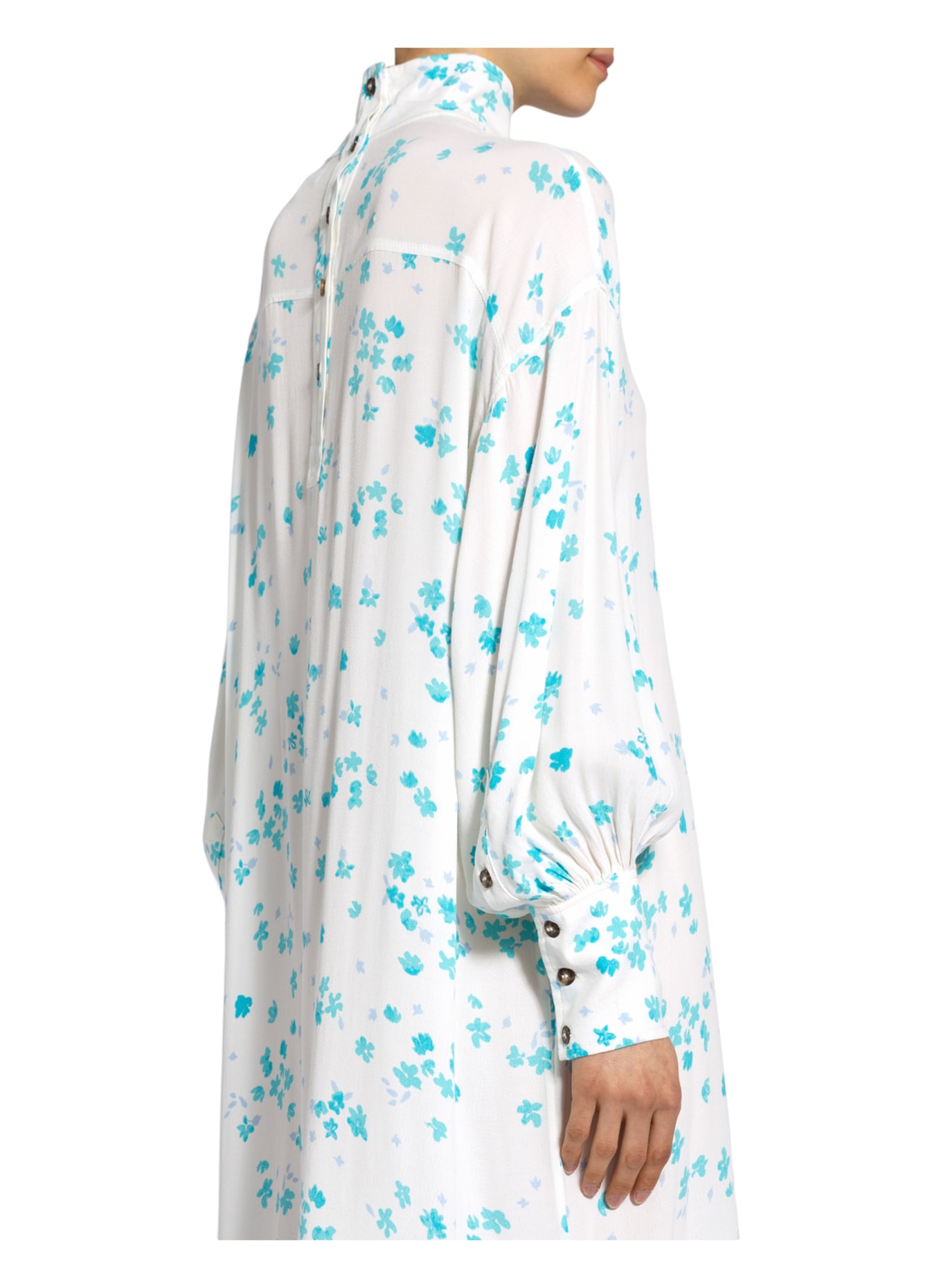 GANNI Oversized dress, Color: WHITE/ LIGHT BLUE (Image 4)