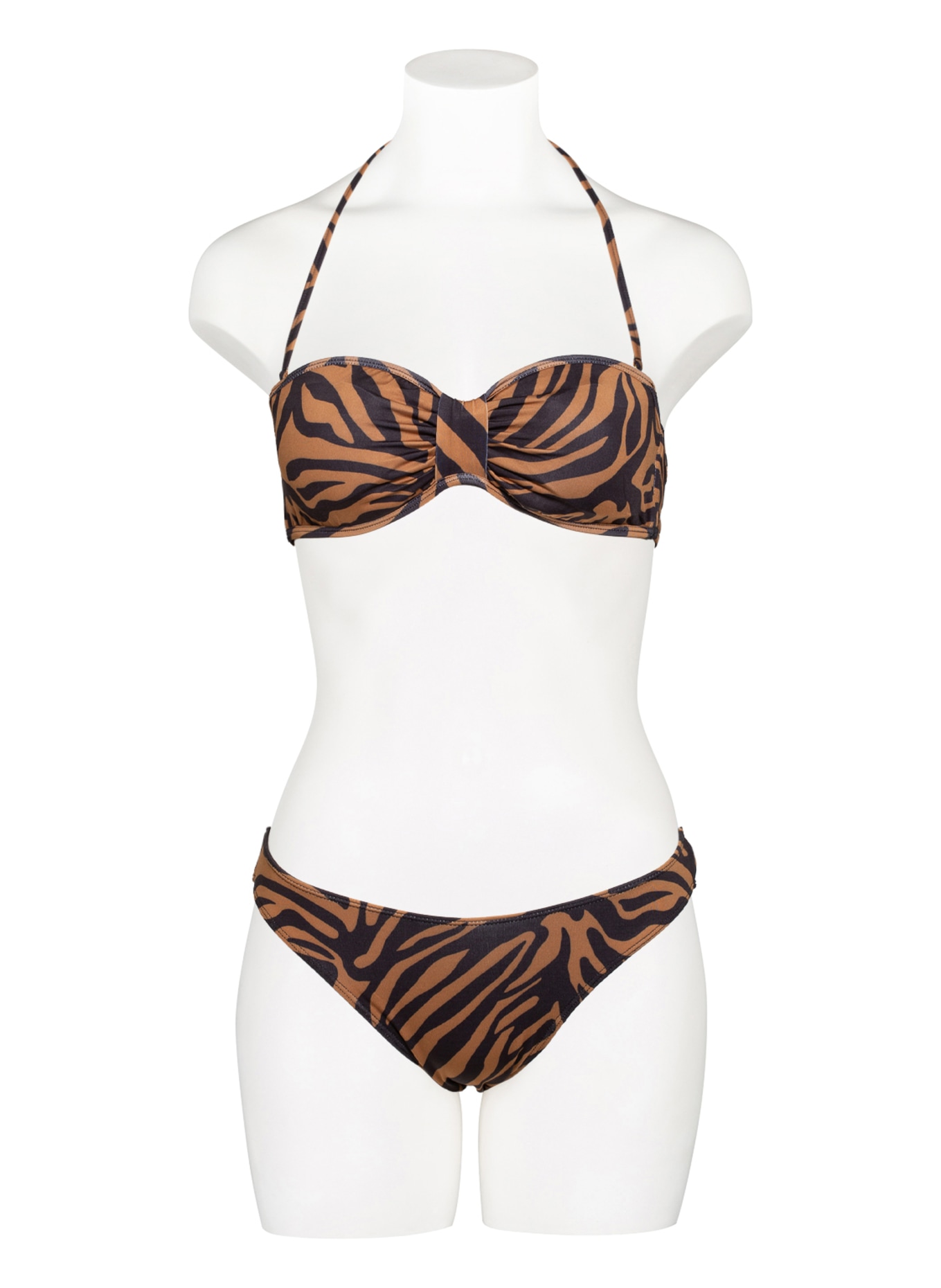 UNDERPROTECTION Bandeau-Bikini-Top MELINA , Farbe: SCHWARZ/ CAMEL (Bild 2)