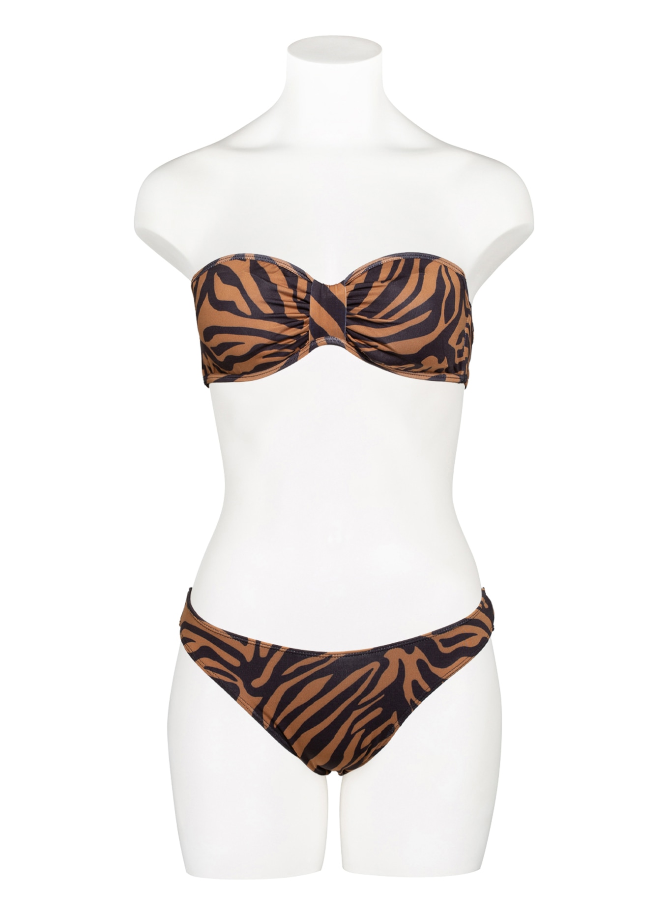 UNDERPROTECTION Bandeau-Bikini-Top MELINA , Farbe: SCHWARZ/ CAMEL (Bild 3)