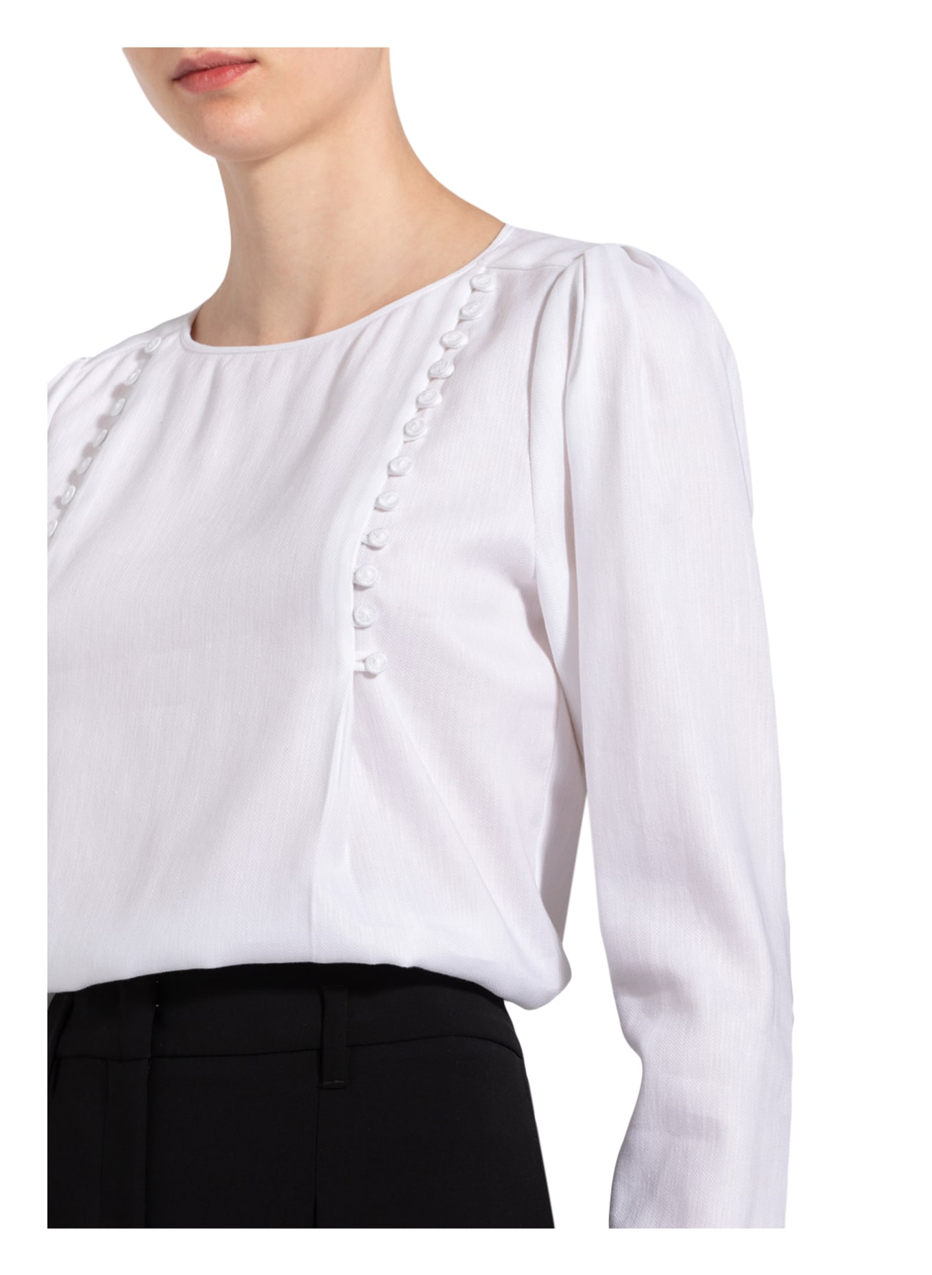 Gottseidank Shirt blouse APOLLONIA with linen, Color: WHITE (Image 4)